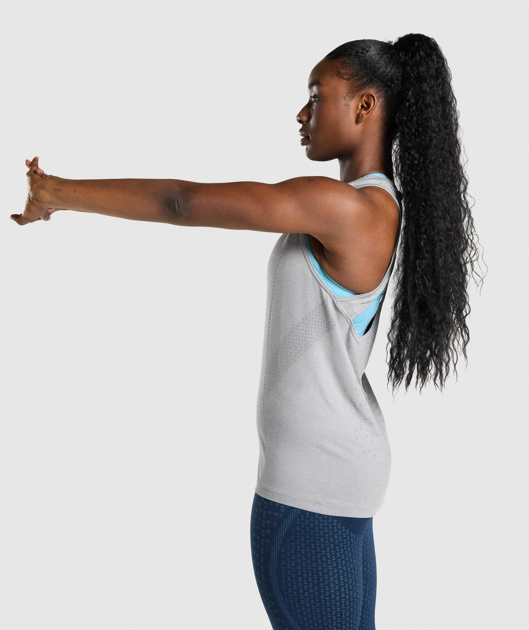 Gymshark Apex Seamless Tank - Light Grey Marl - Image 3