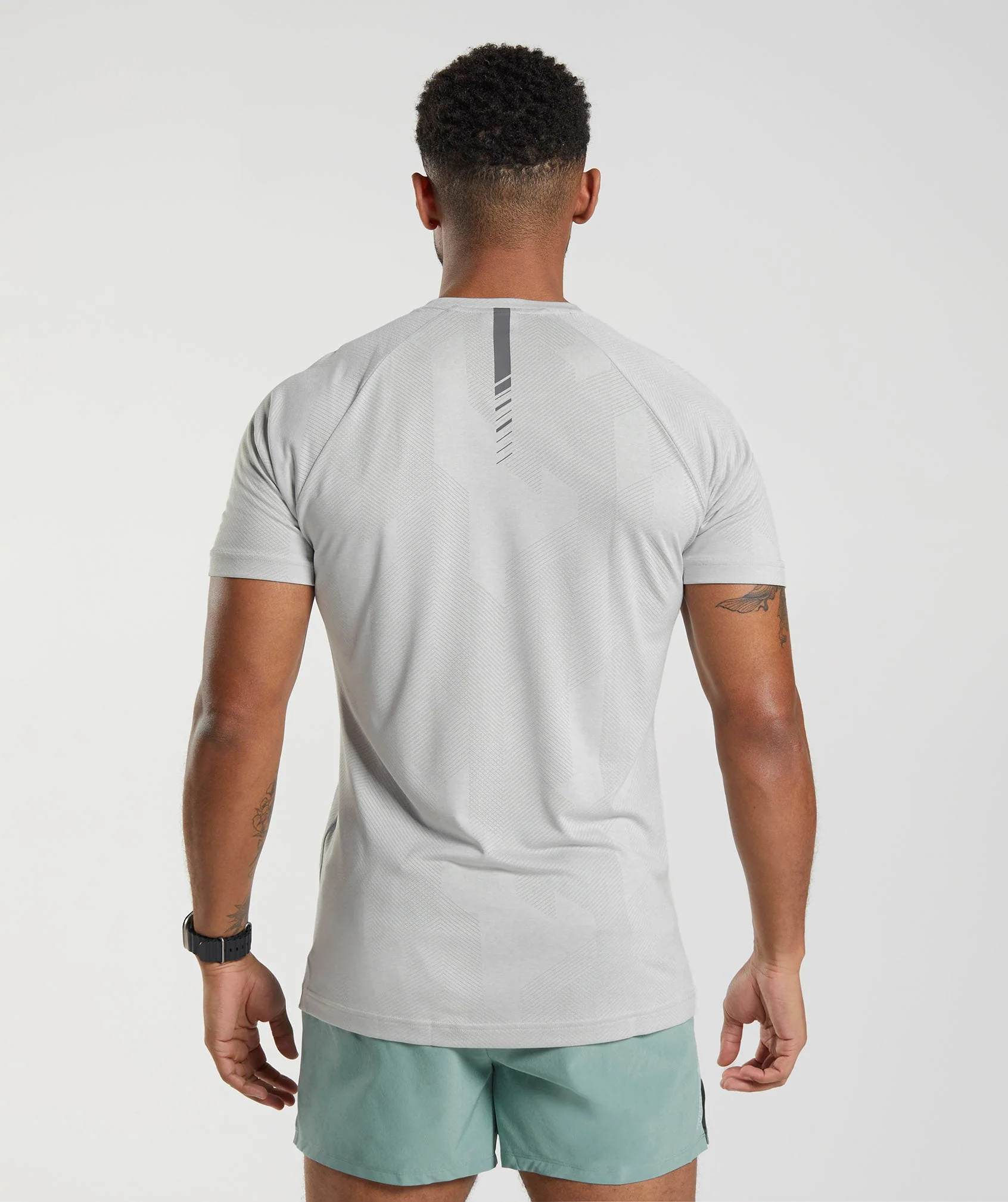 Gymshark Apex T-Shirt - Light Grey/Smokey Grey - Image 2