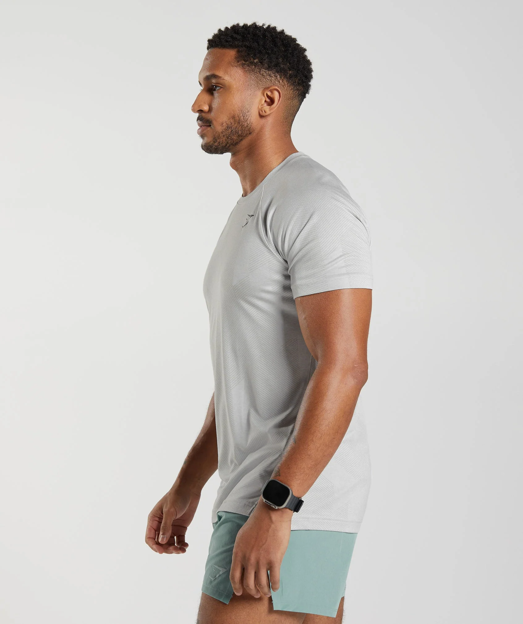 Gymshark Apex T-Shirt - Light Grey/Smokey Grey - Image 3