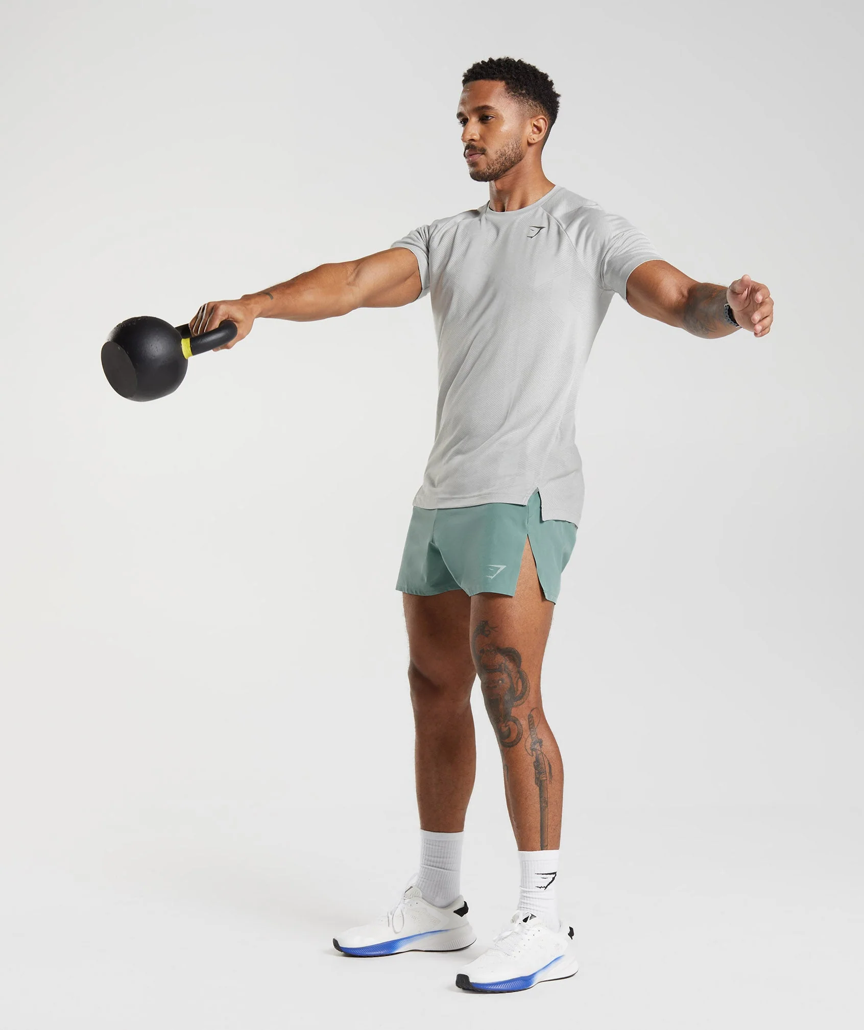 Gymshark Apex T-Shirt - Light Grey/Smokey Grey - Image 4