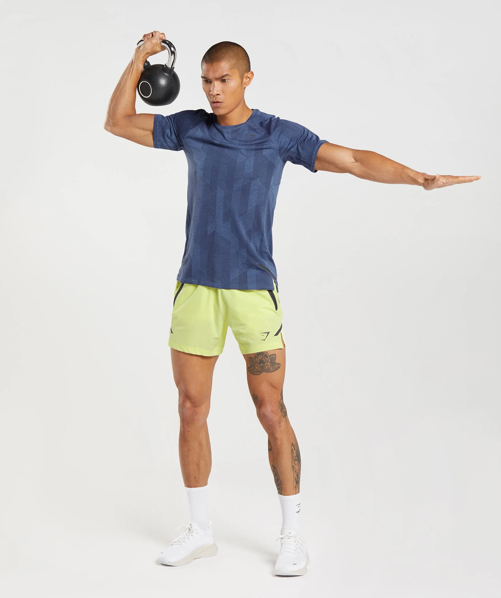 Gymshark Apex T-Shirt - Onyx Grey/Court Blue - Image 4