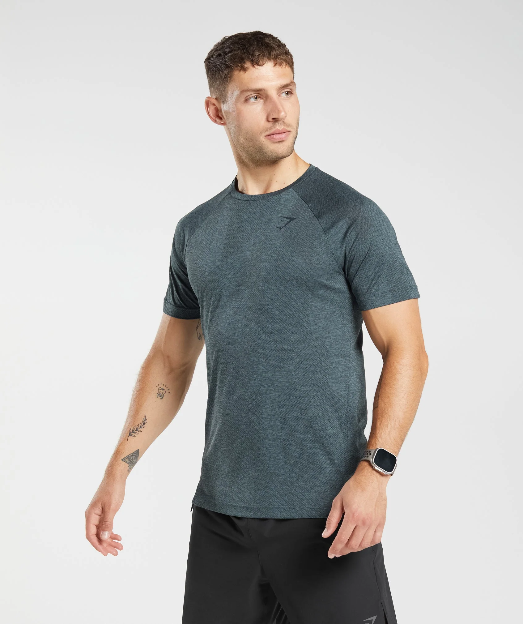 Gymshark Apex T-Shirt - Smokey Teal/Darkest Teal - Image 3