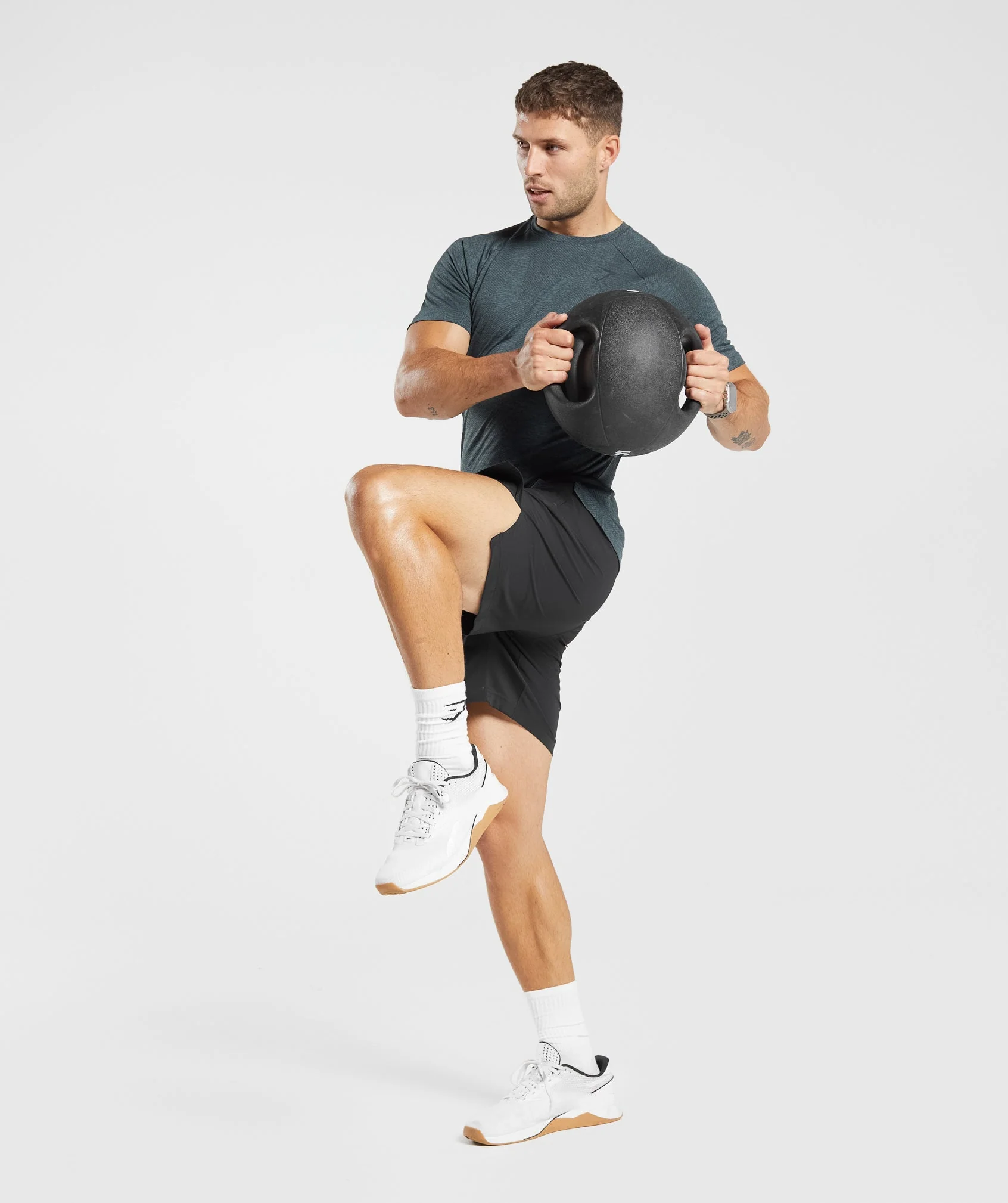 Gymshark Apex T-Shirt - Smokey Teal/Darkest Teal - Image 4