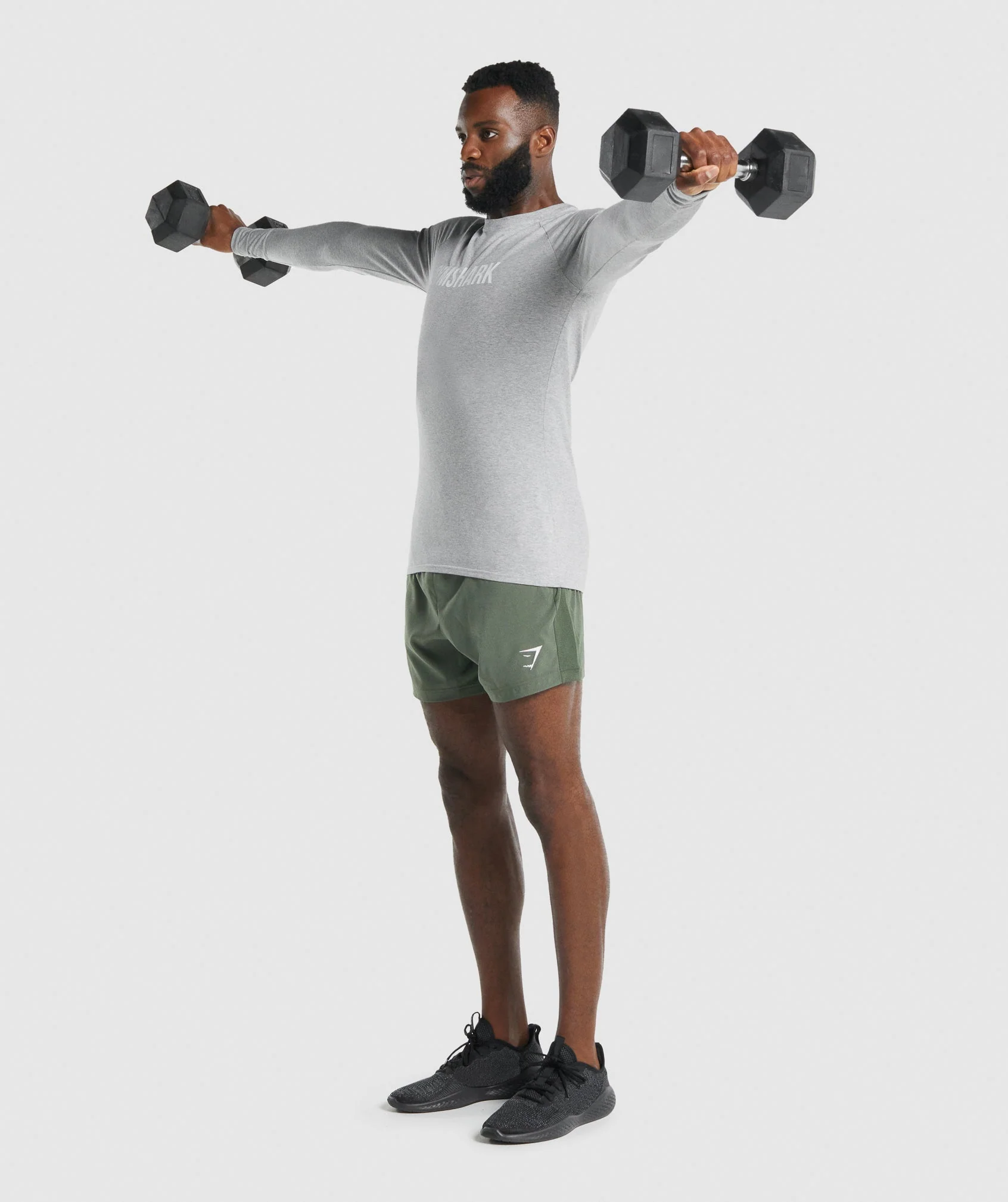 Gymshark Apollo Long Sleeve T-Shirt - Light Grey Marl - Image 4