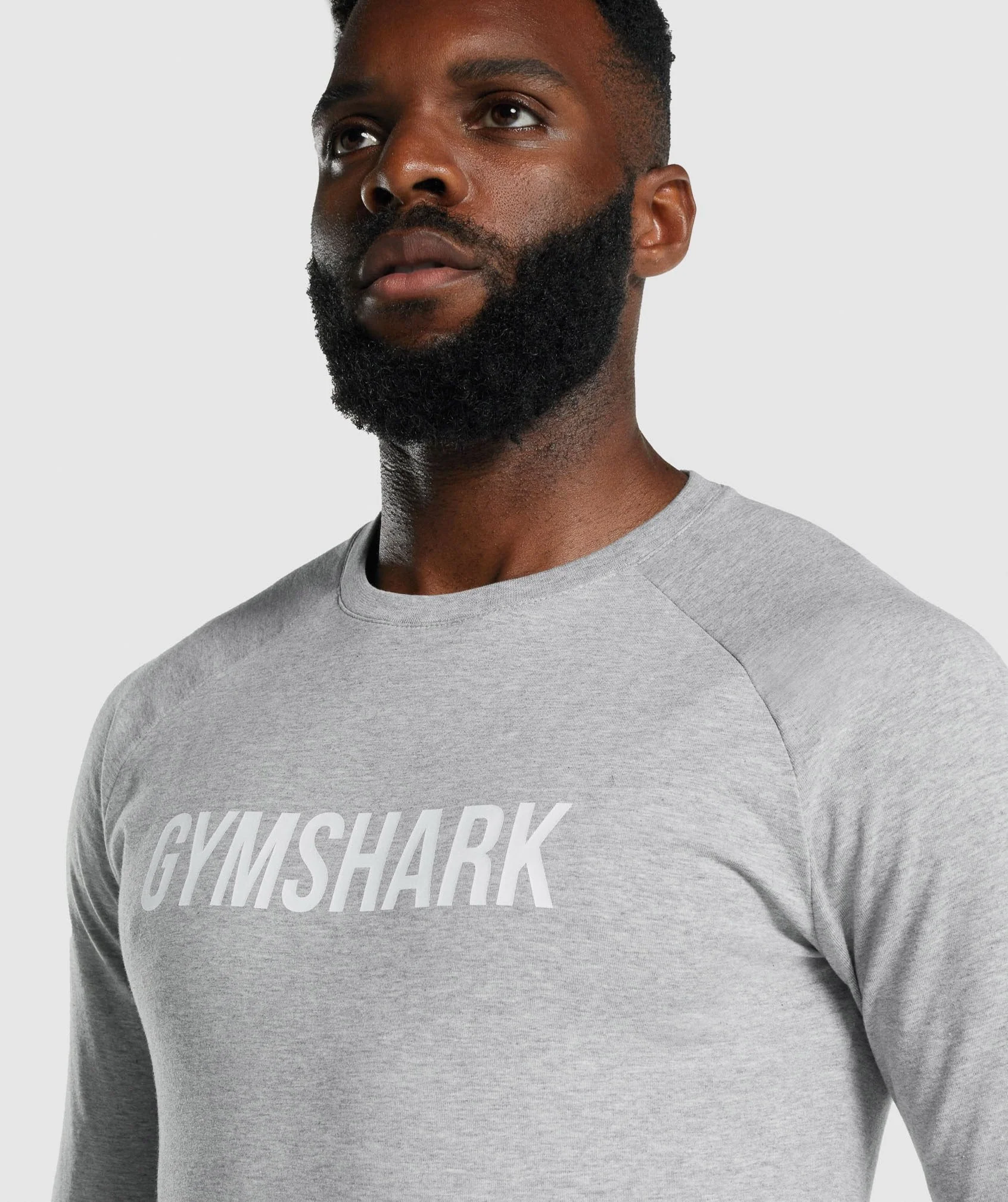 Gymshark Apollo Long Sleeve T-Shirt - Light Grey Marl - Image 5