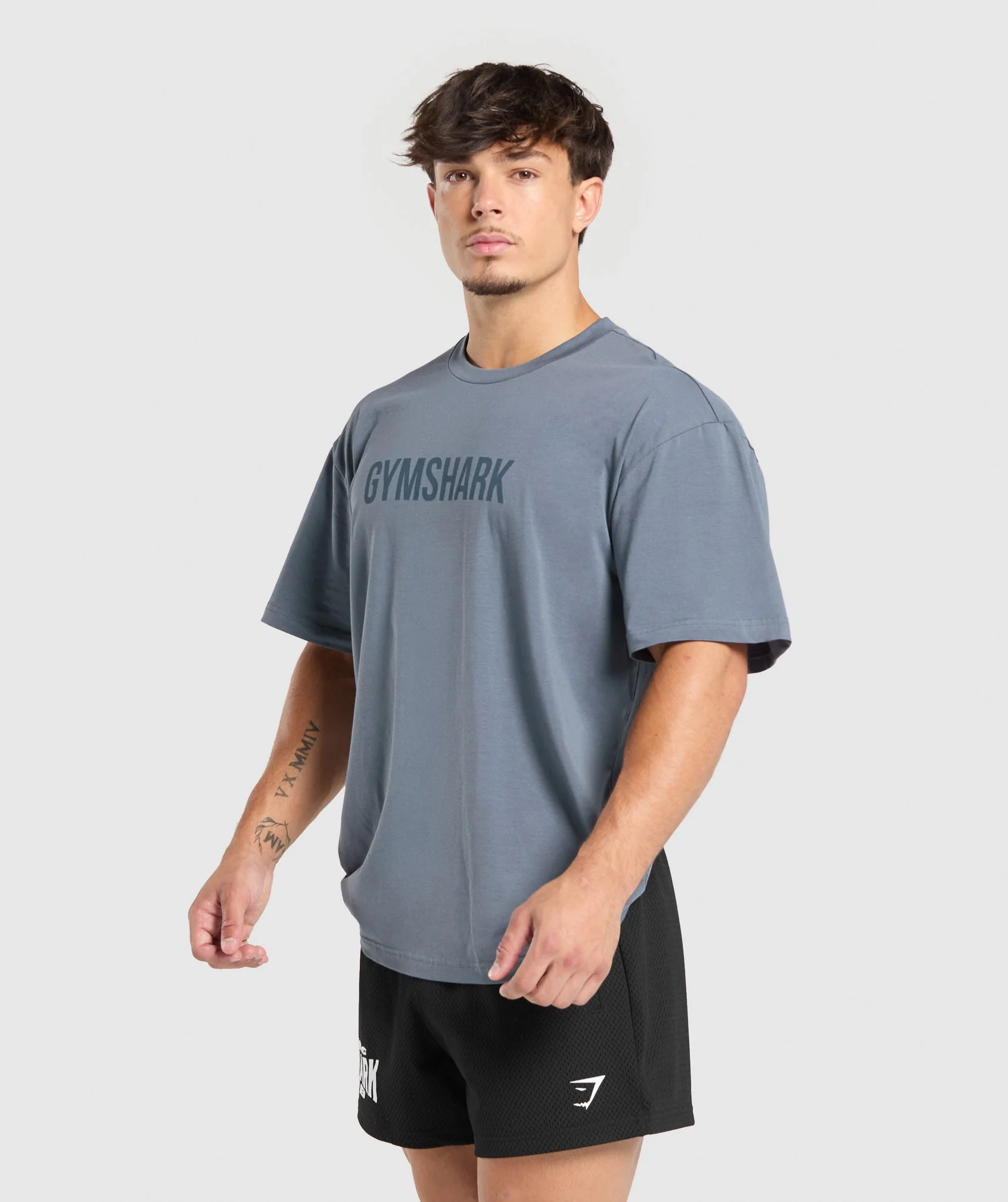 Gymshark Apollo Oversized T-Shirt - Iron Blue - Image 3
