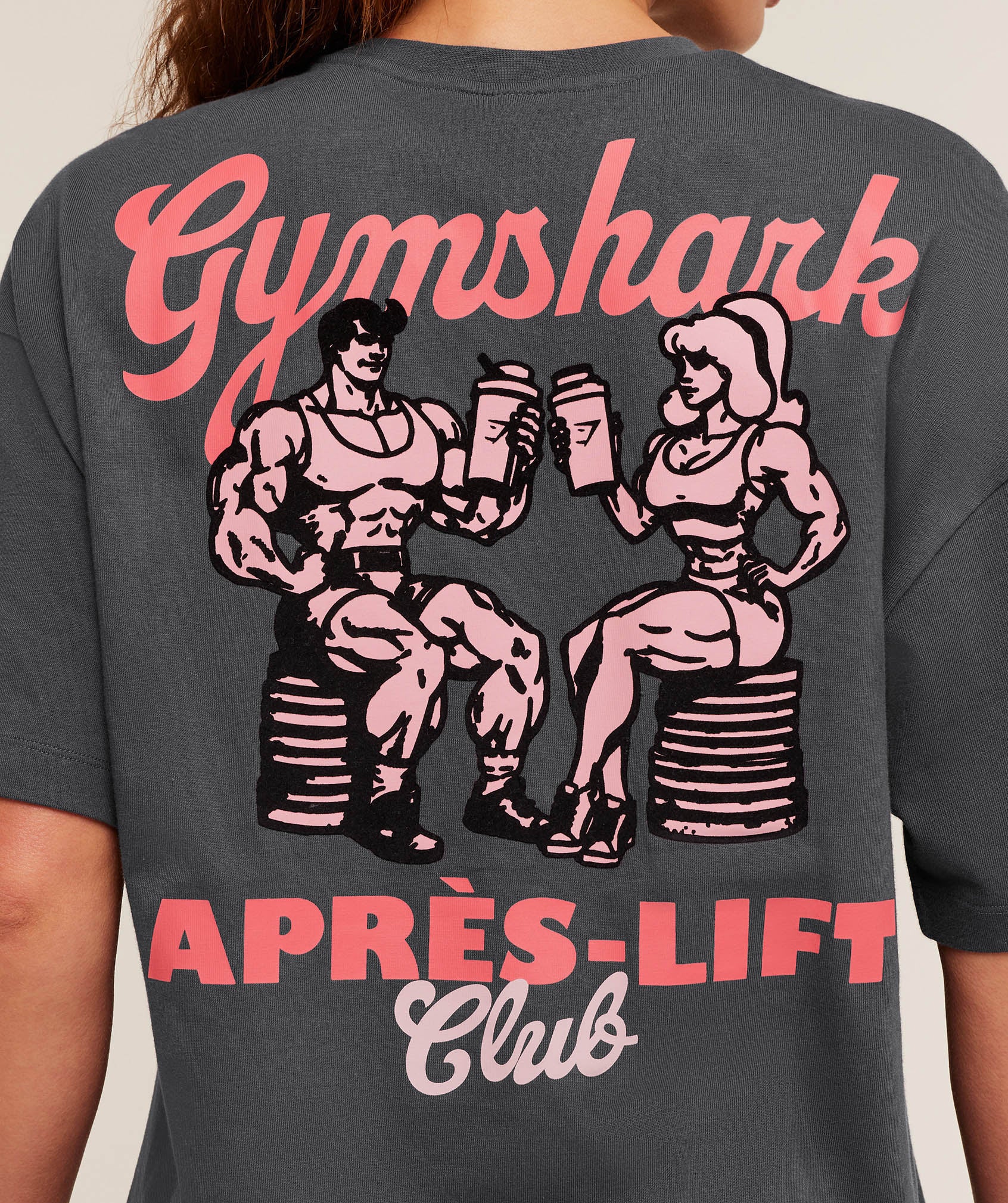 Gymshark Après-Lift Club Oversized T-Shirt - Grey - Image 4