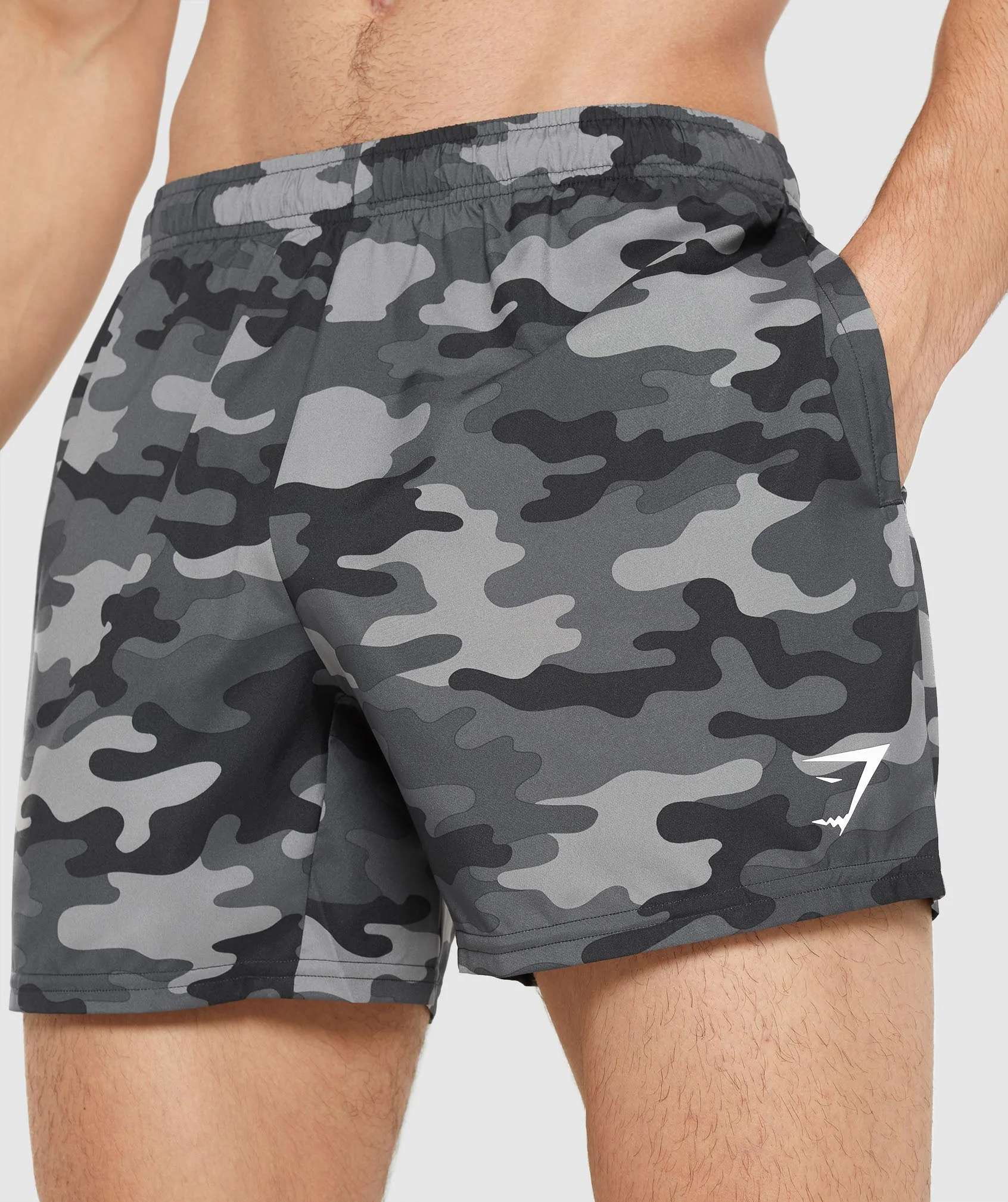 Gymshark Arrival 5" Shorts - Grey Print - Image 3