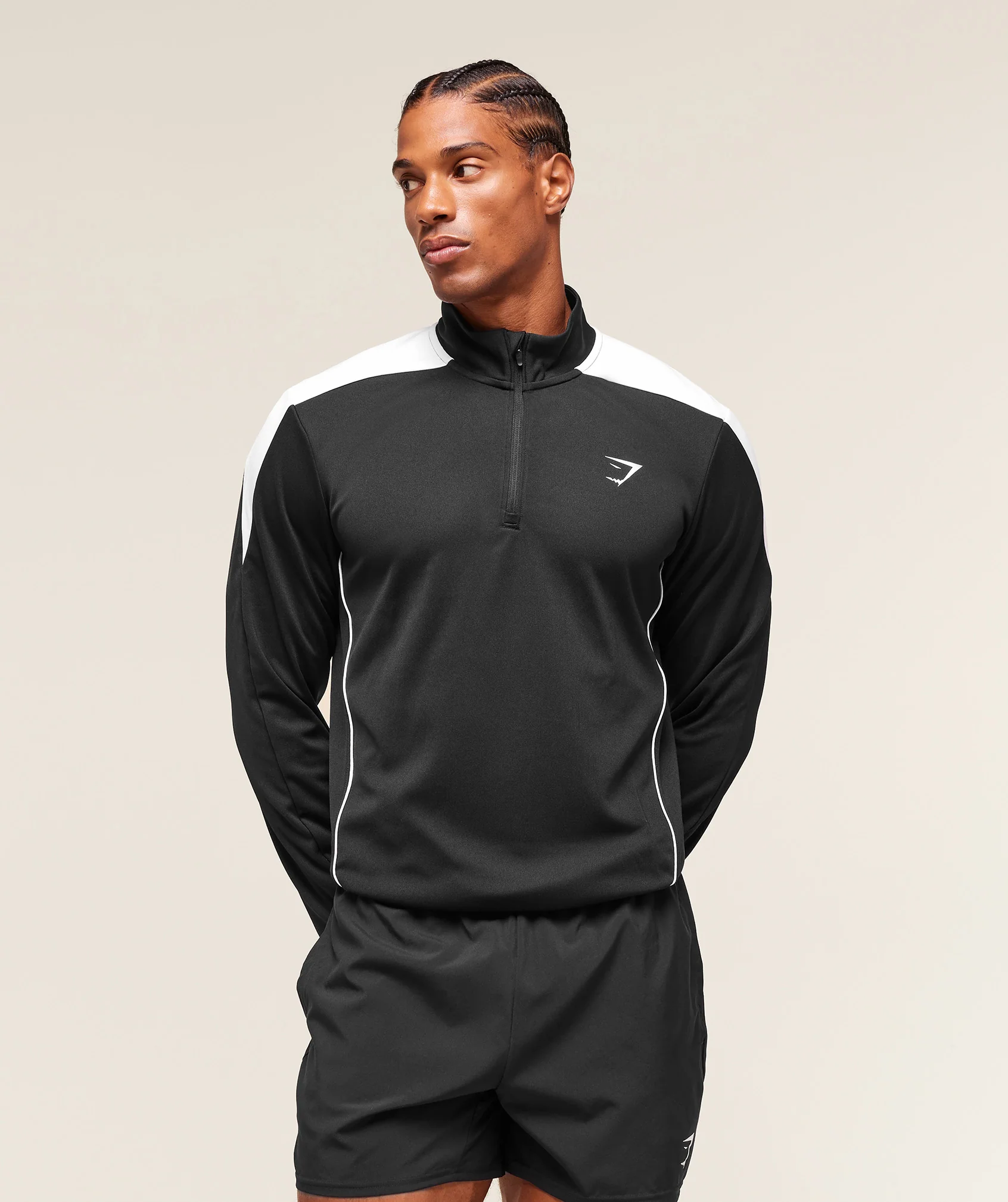 Gymshark Arrival Block 1/4 Zip - Black