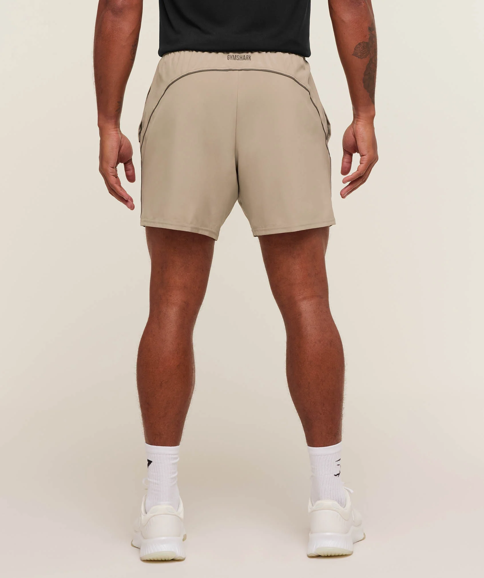 Gymshark Arrival Block 6" Shorts - Cement Brown - Image 2