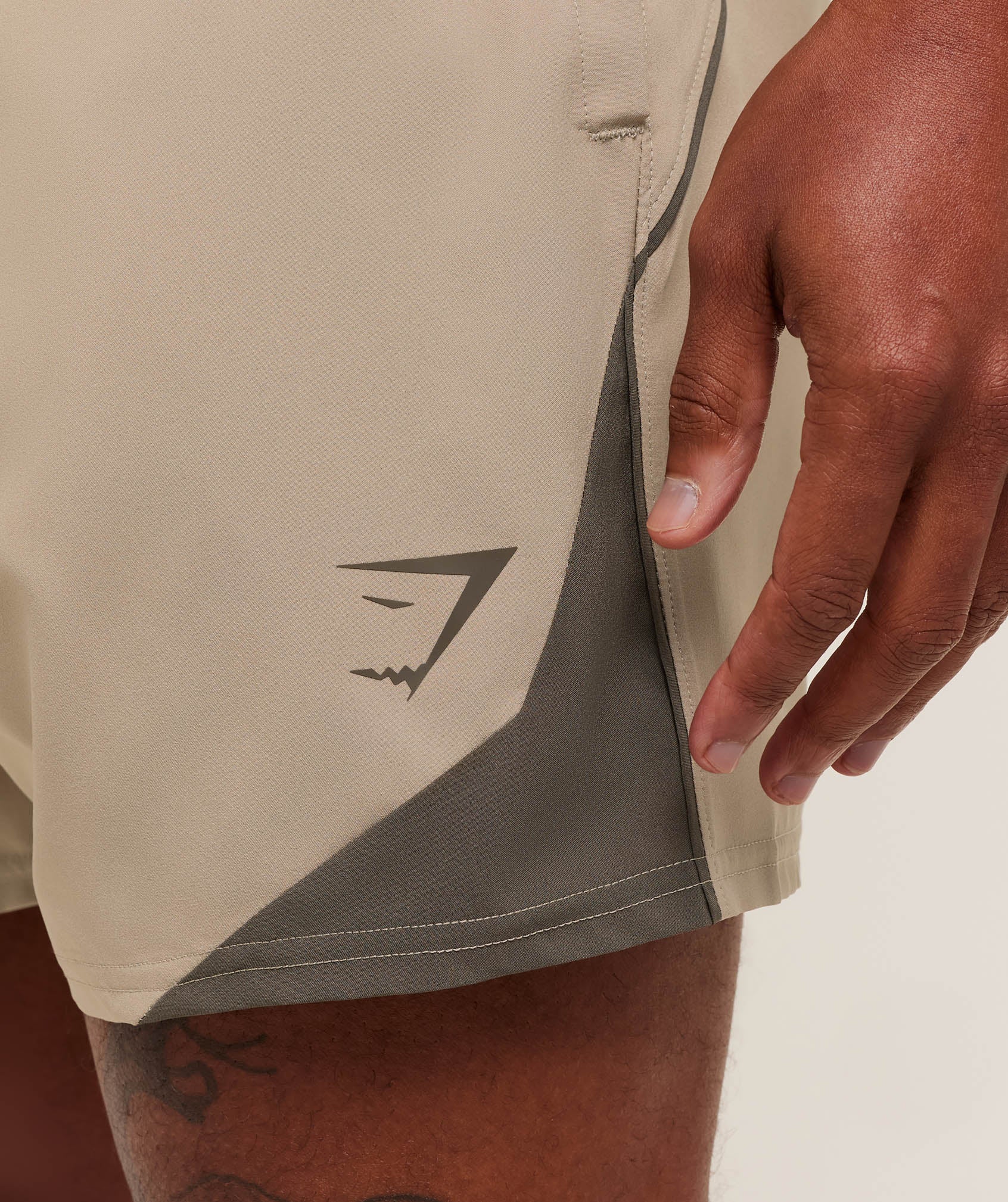 Gymshark Arrival Block 6" Shorts - Cement Brown - Image 6