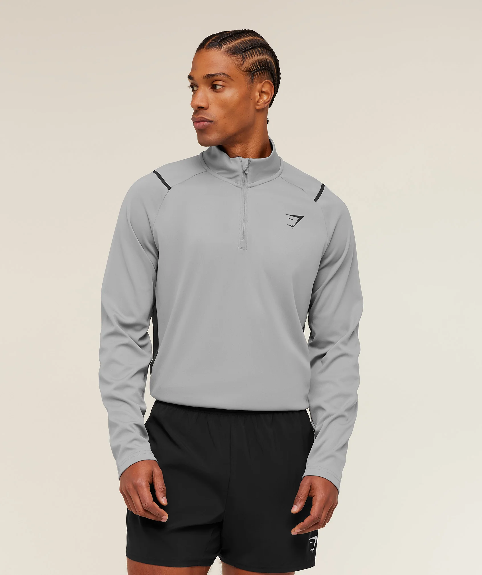 Gymshark Arrival Contrast 1/4 Zip -  Smokey Grey / Grey