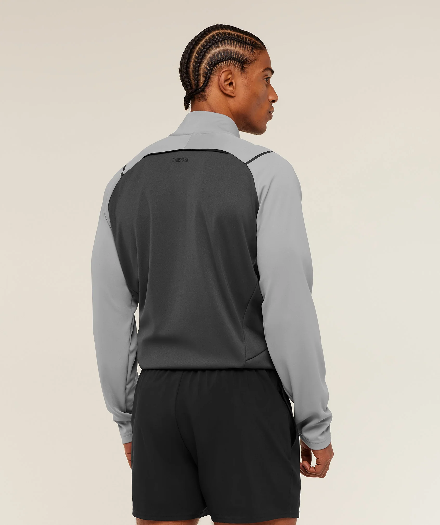 Gymshark Arrival Contrast 1/4 Zip -  Smokey Grey / Grey - Image 2