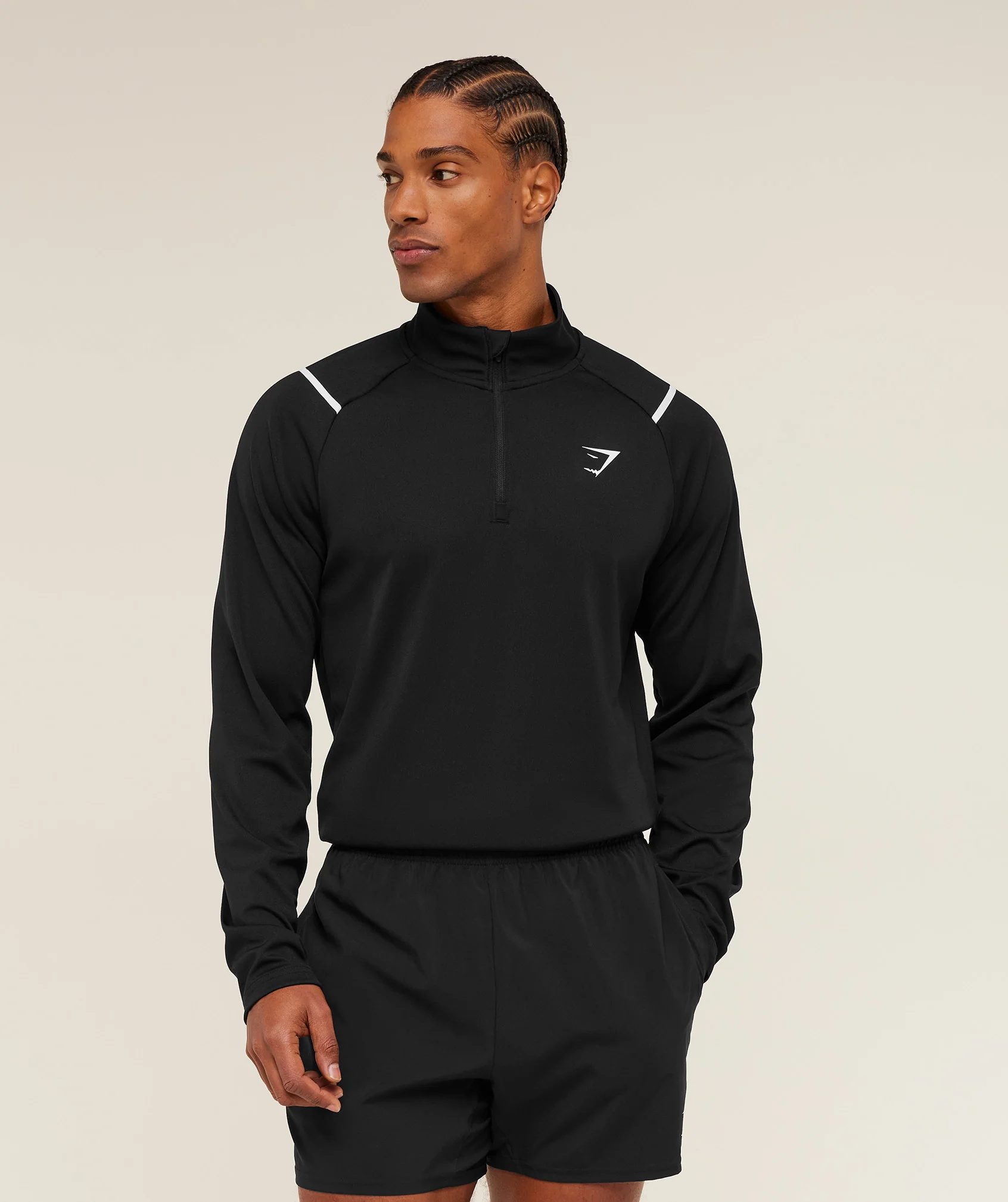 Gymshark Arrival Contrast 1/4 Zip - Black