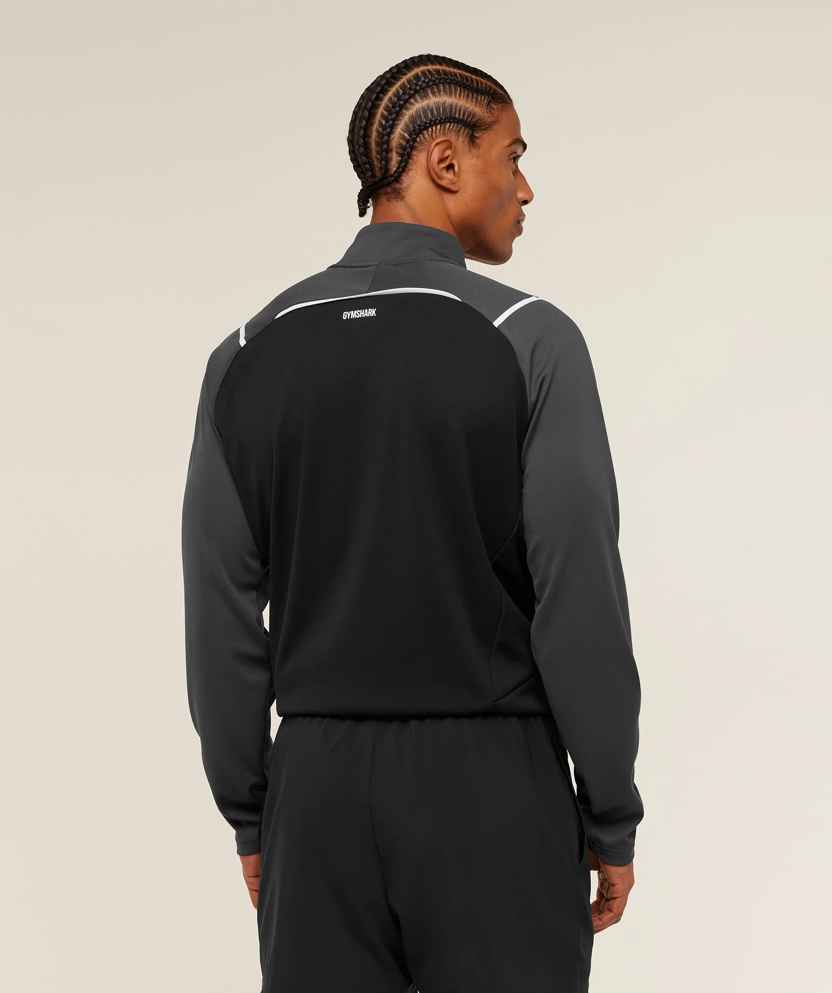 Gymshark Arrival Contrast 1/4 Zip - Grey/Black - Image 2
