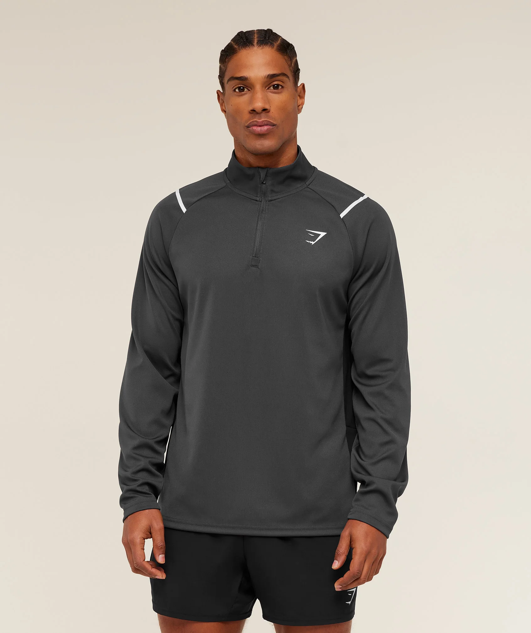 Gymshark Arrival Contrast 1/4 Zip - Grey/Black - Image 4