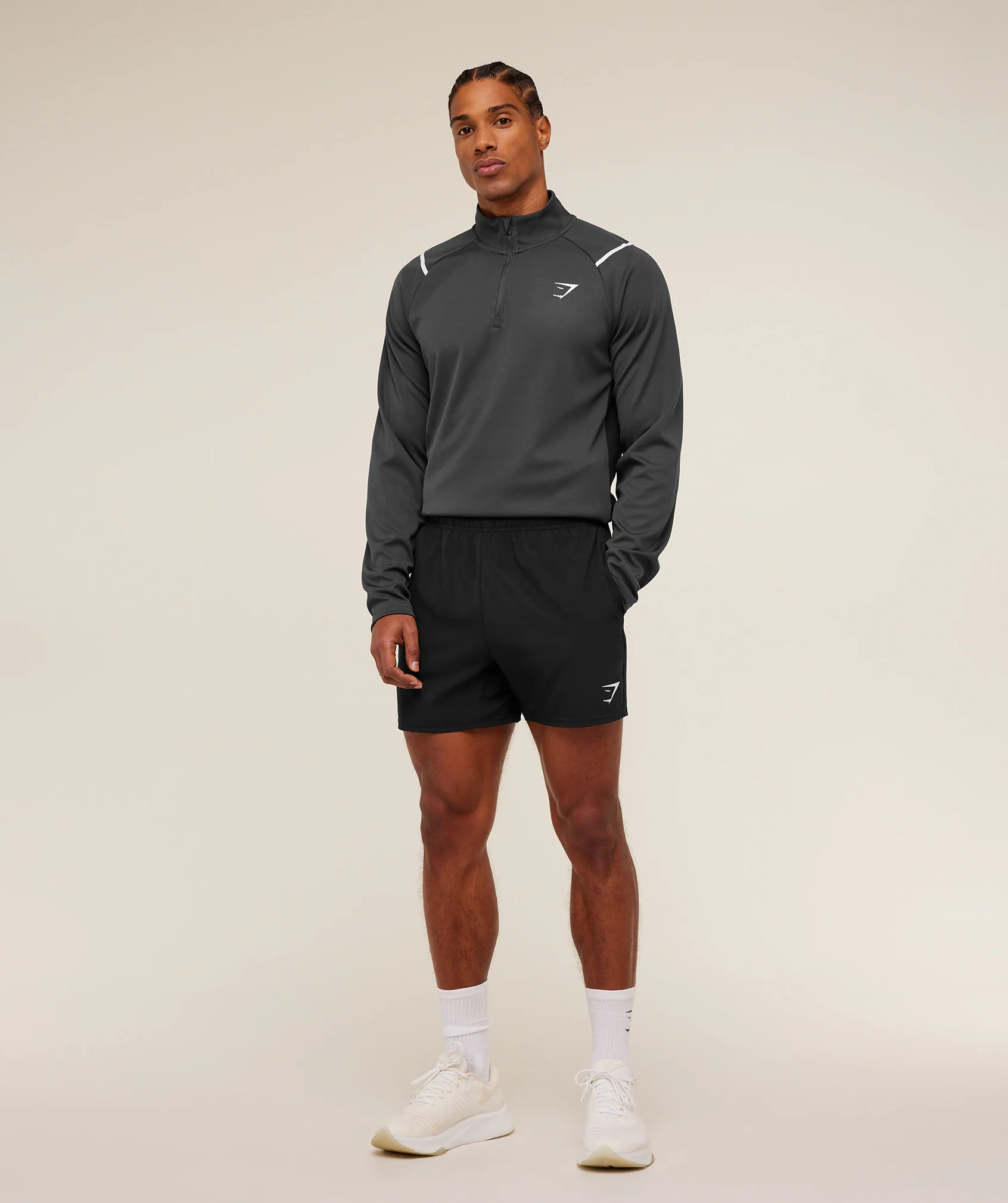 Gymshark Arrival Contrast 1/4 Zip - Grey/Black - Image 5