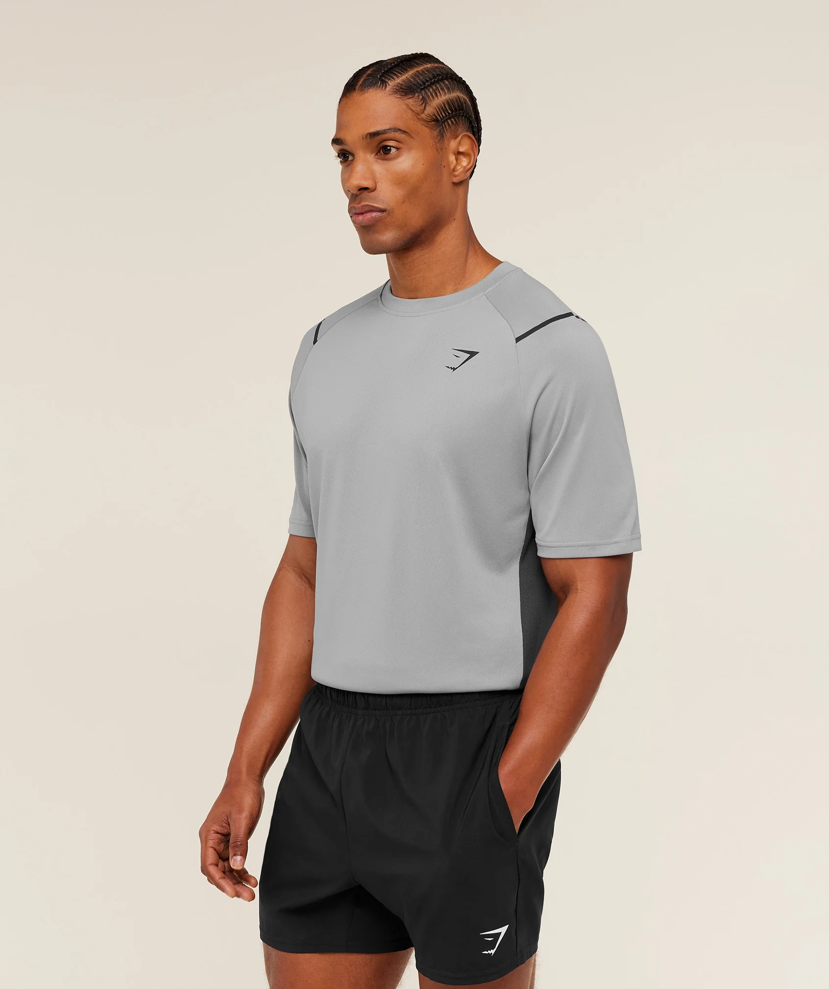 Gymshark Arrival Contrast T-Shirt -  Smokey Grey / Grey - Image 3