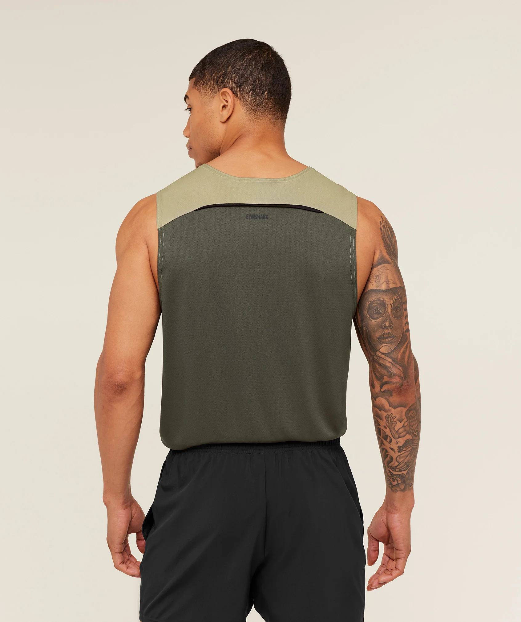 Gymshark Arrival Contrast Tank -  Grounded Green /  Strength Green - Image 2