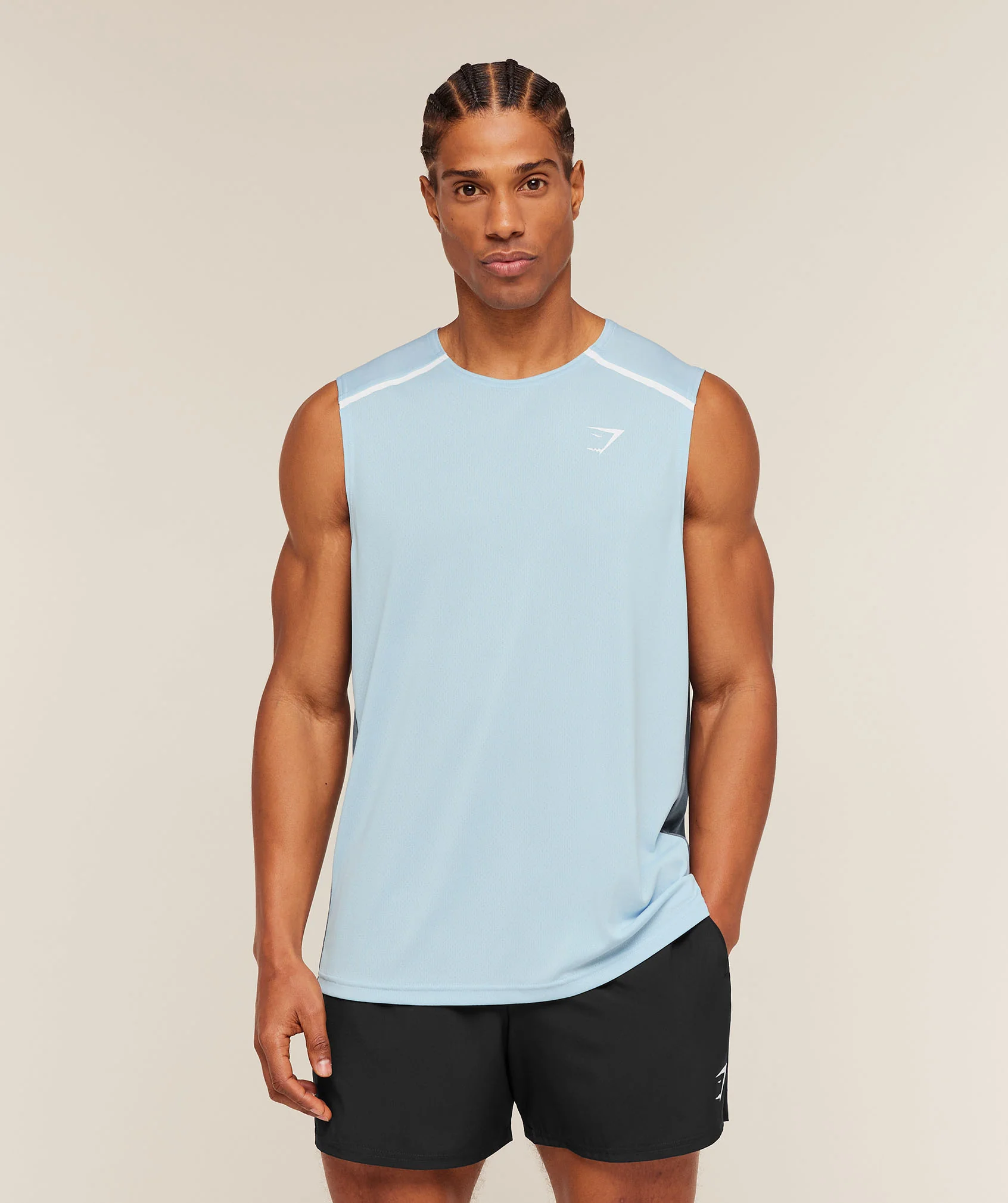 Gymshark Arrival Contrast Tank - Chilled Blue/Iron Blue