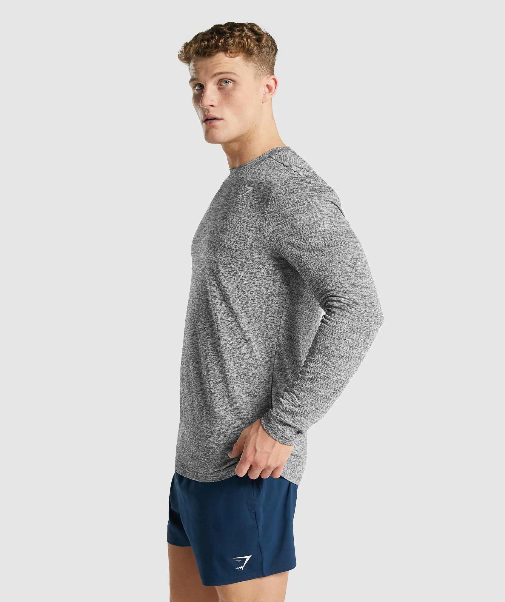 Gymshark Arrival Marl Long Sleeve T-Shirt - Charcoal Marl - Image 3
