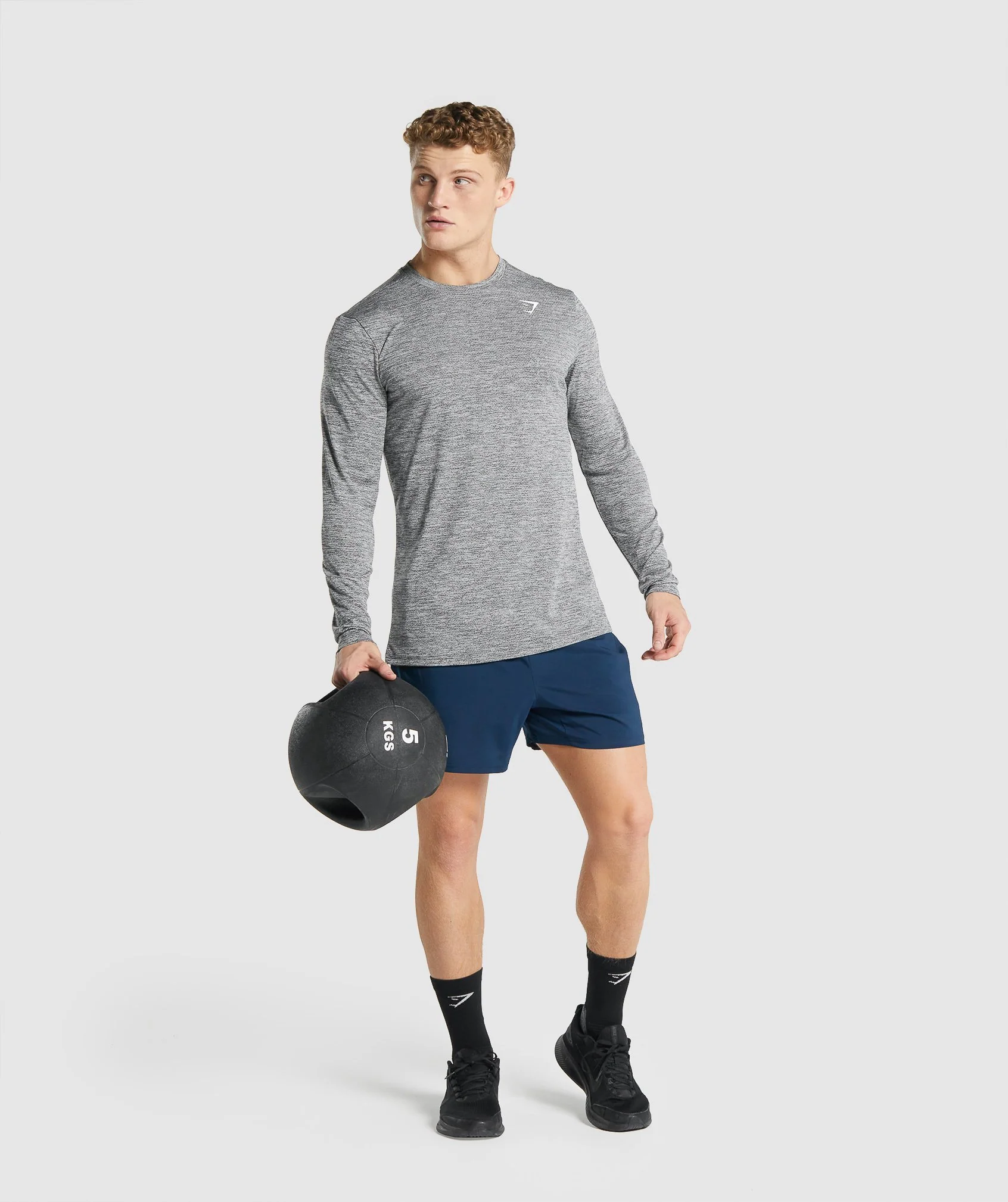 Gymshark Arrival Marl Long Sleeve T-Shirt - Charcoal Marl - Image 4