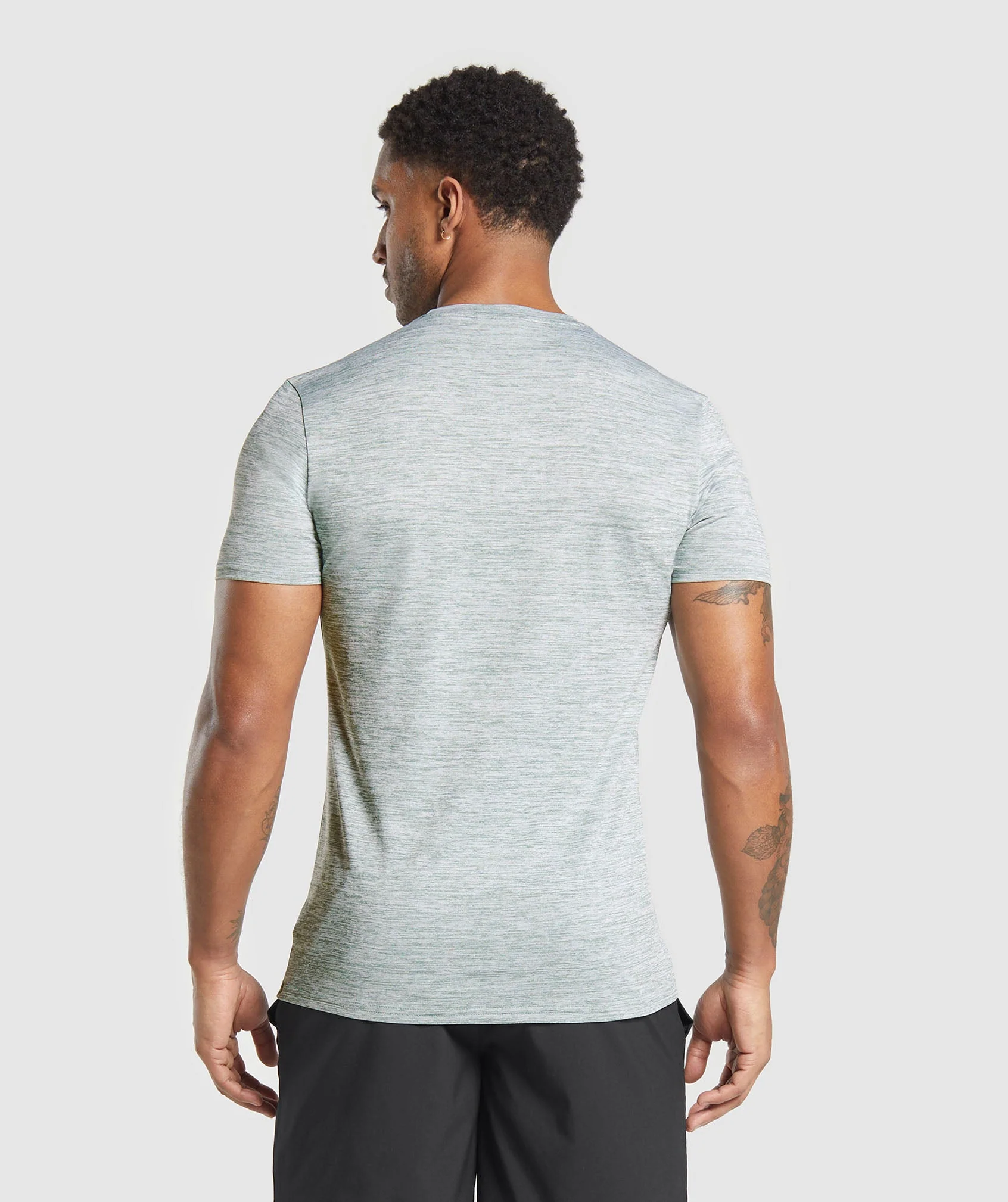 Gymshark Arrival Marl T-Shirt - Celeste Blue/White Marl - Image 2