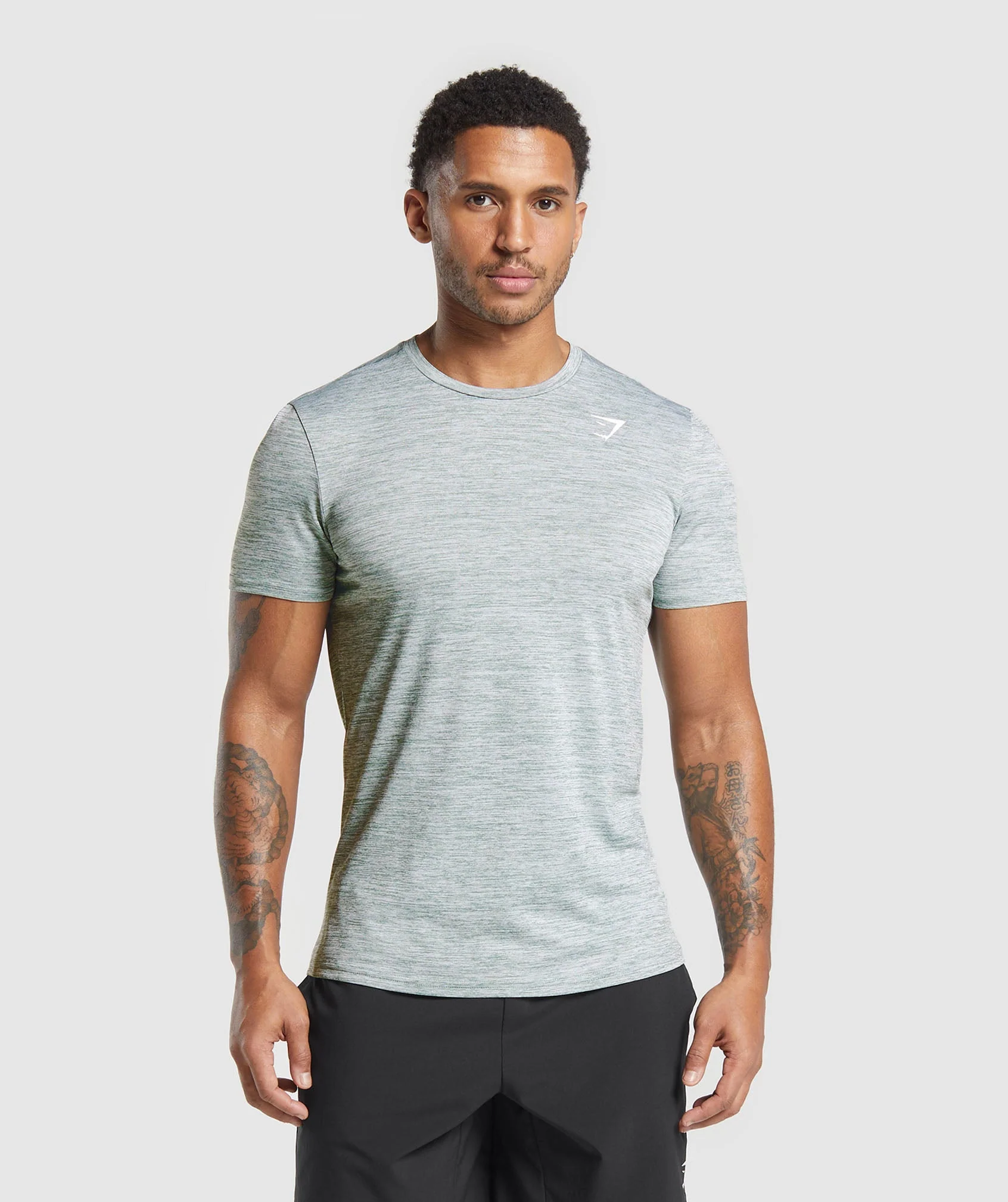Gymshark Arrival Marl T-Shirt - Celeste Blue/White Marl - Image 6