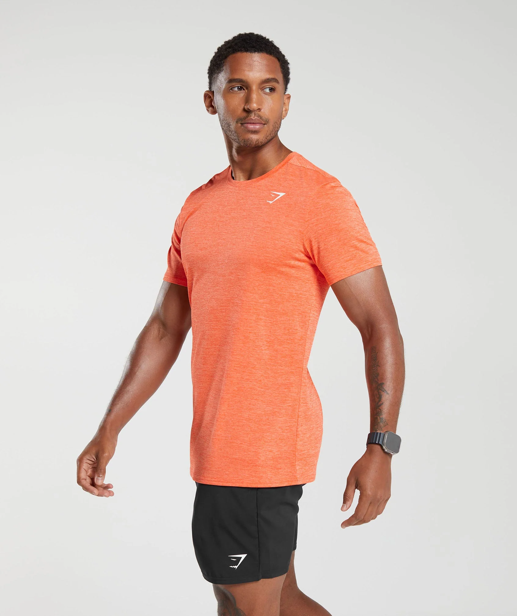 Gymshark Arrival Marl T-Shirt - Ignite Orange/Ombre Orange Marl - Image 3