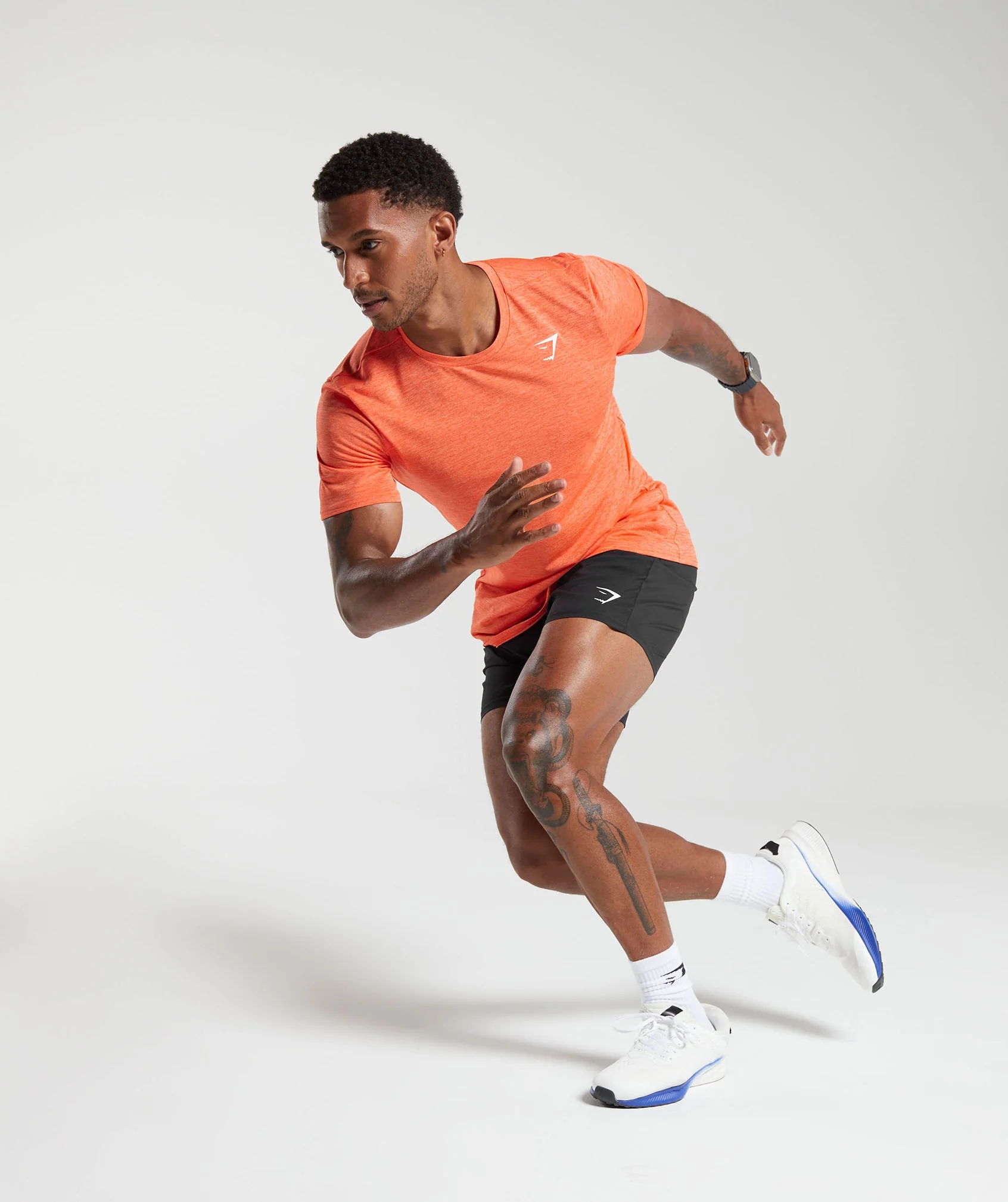 Gymshark Arrival Marl T-Shirt - Ignite Orange/Ombre Orange Marl - Image 4