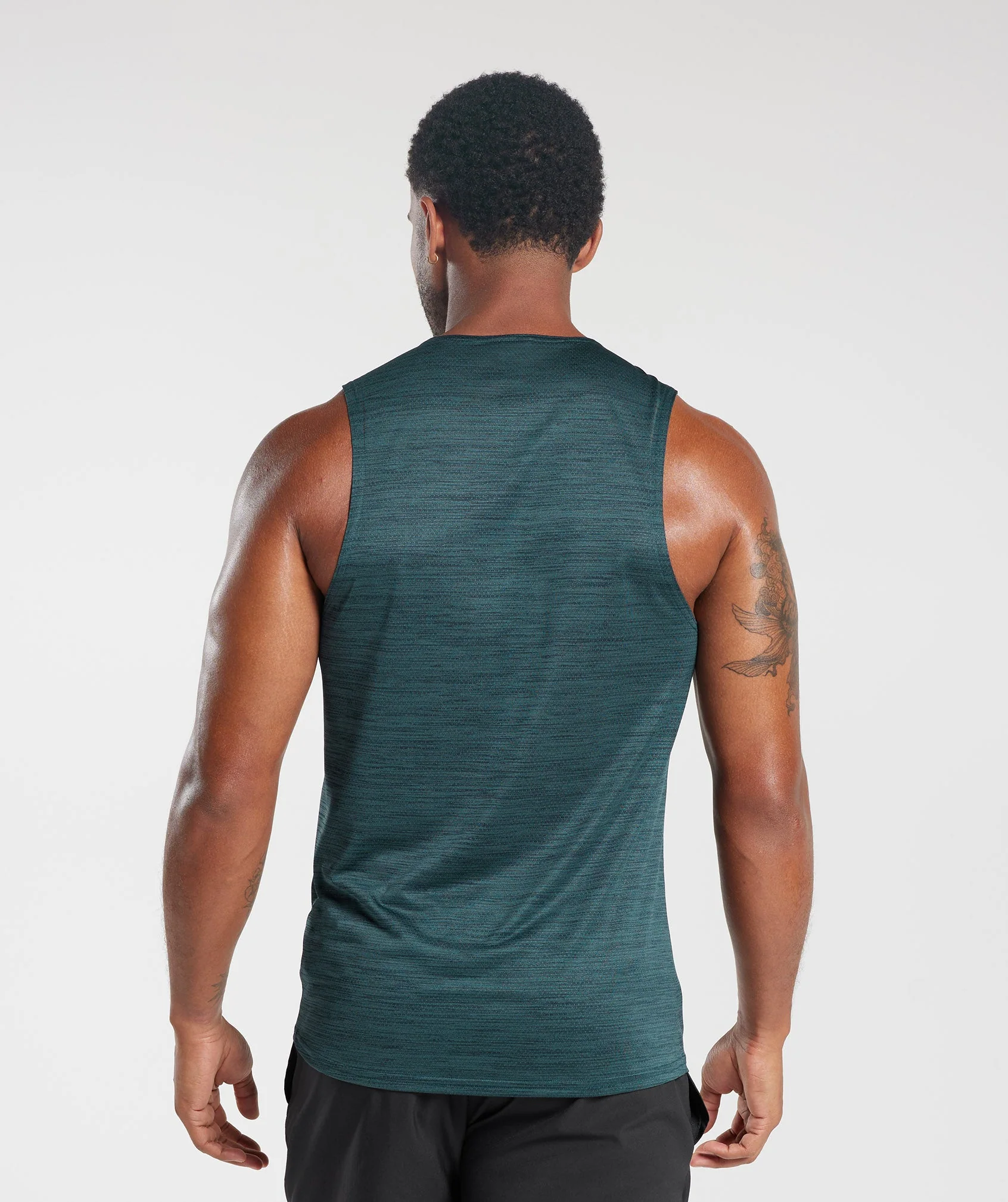 Gymshark Arrival Marl Tank - Navy/Smokey Teal Marl - Image 2