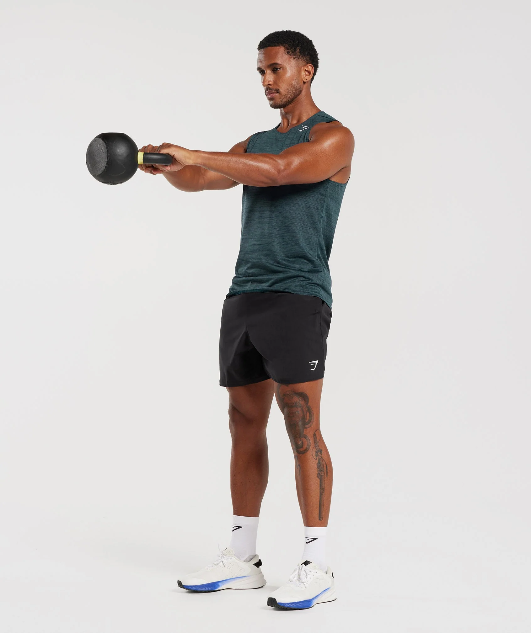 Gymshark Arrival Marl Tank - Navy/Smokey Teal Marl - Image 4