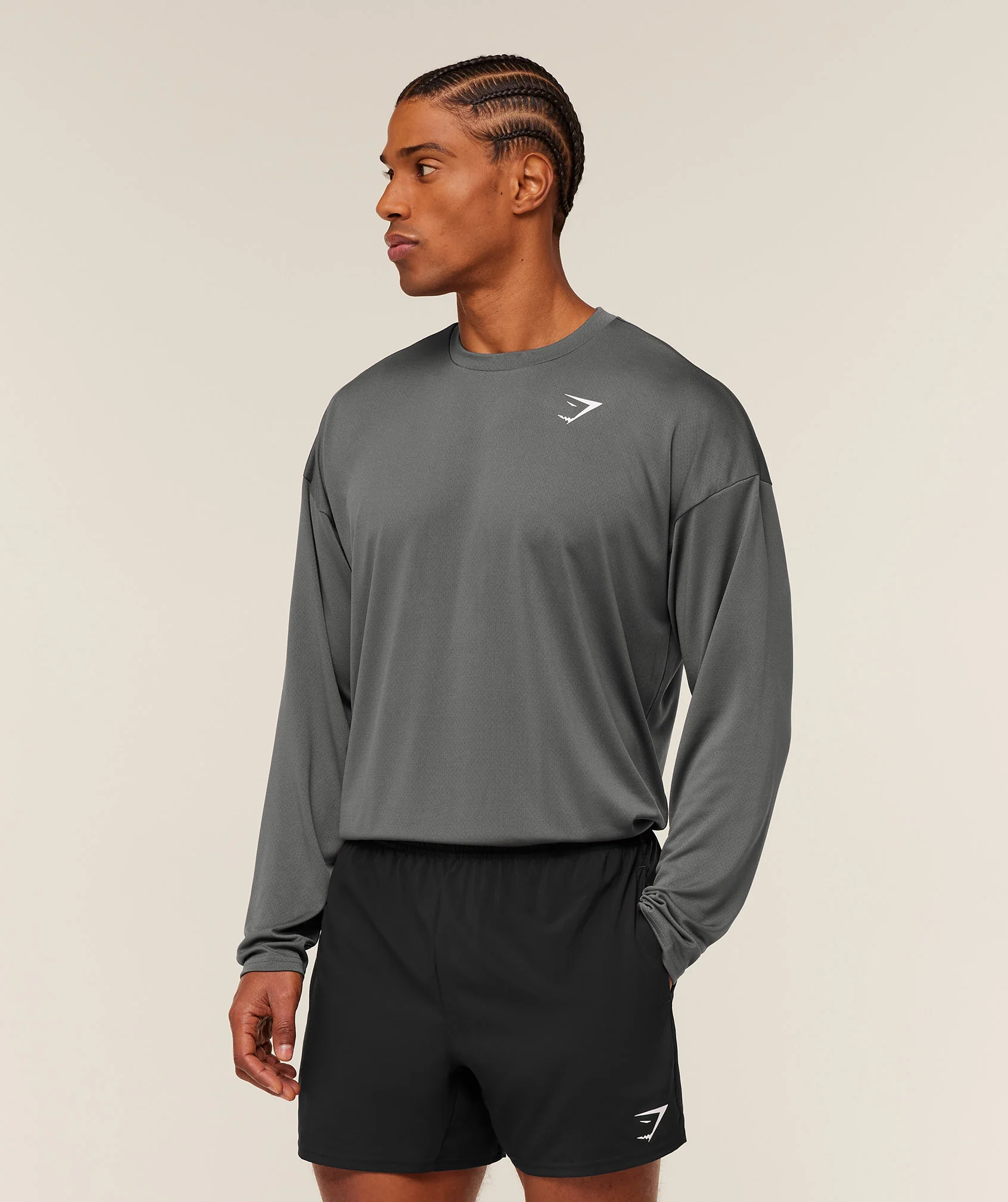 Gymshark Arrival Oversized Long Sleeve T-Shirt - Silhouette Grey - Image 2