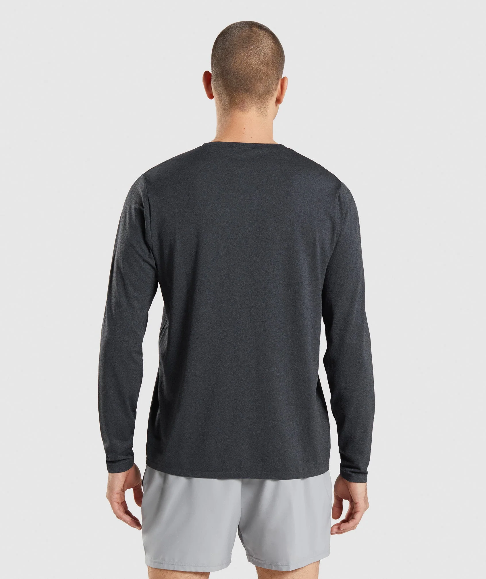 Gymshark Arrival Seamless Long Sleeve T-Shirt - Black Marl - Image 2