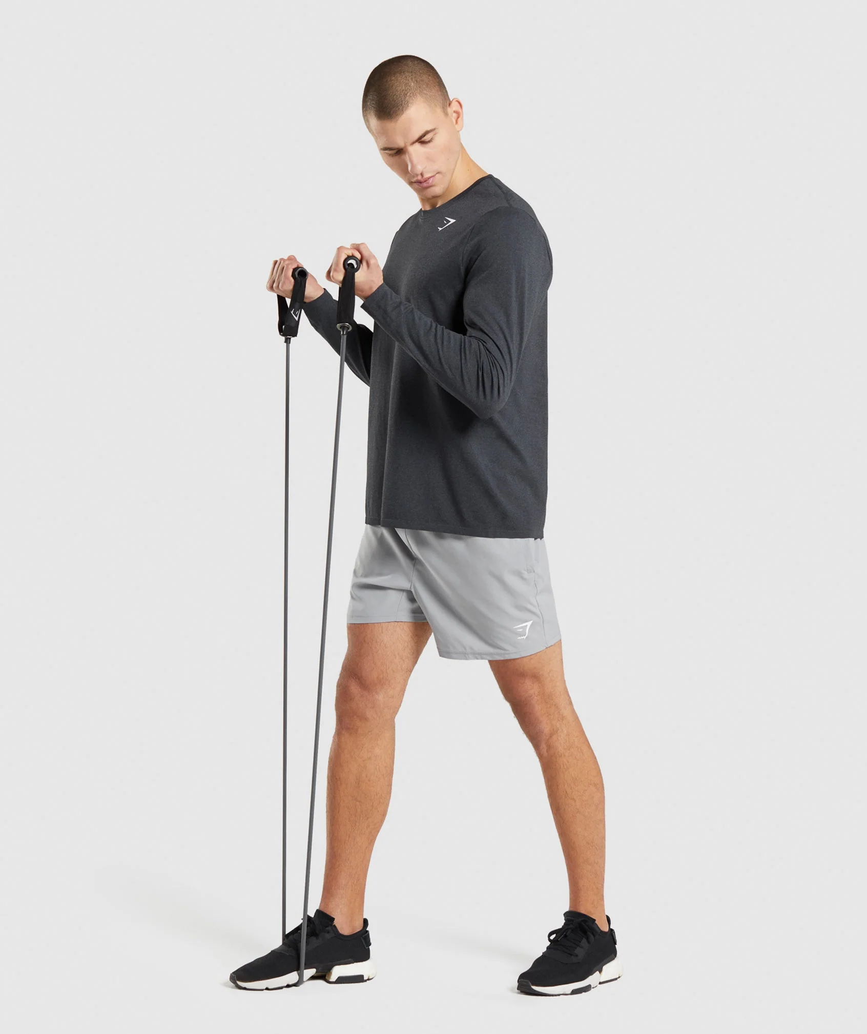 Gymshark Arrival Seamless Long Sleeve T-Shirt - Black Marl - Image 4