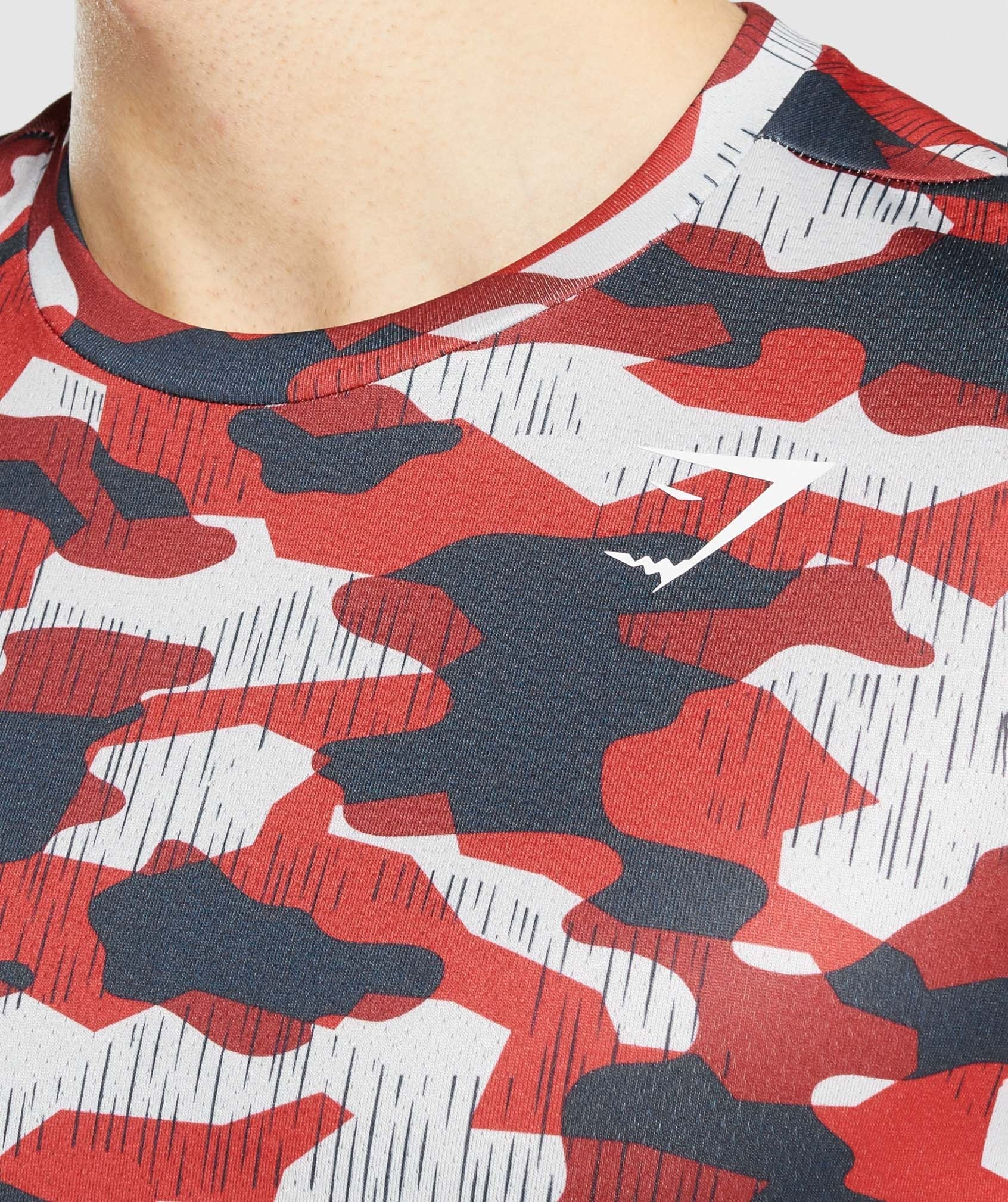 Gymshark Arrival T-Shirt - Red Print - Image 5