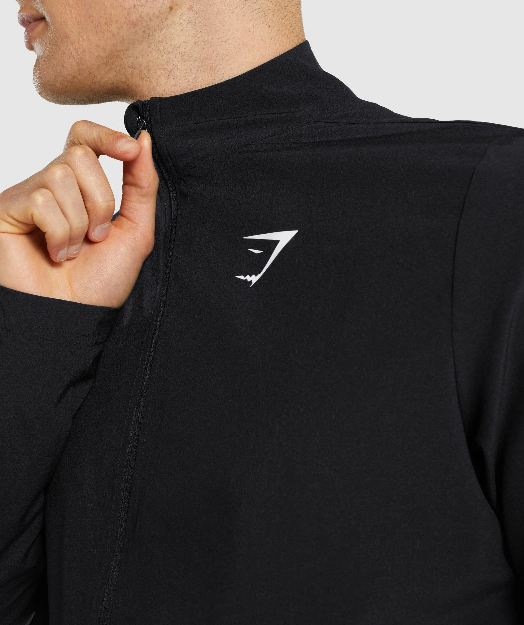 Gymshark Arrival Woven Full Zip Jacket - Black - Image 5