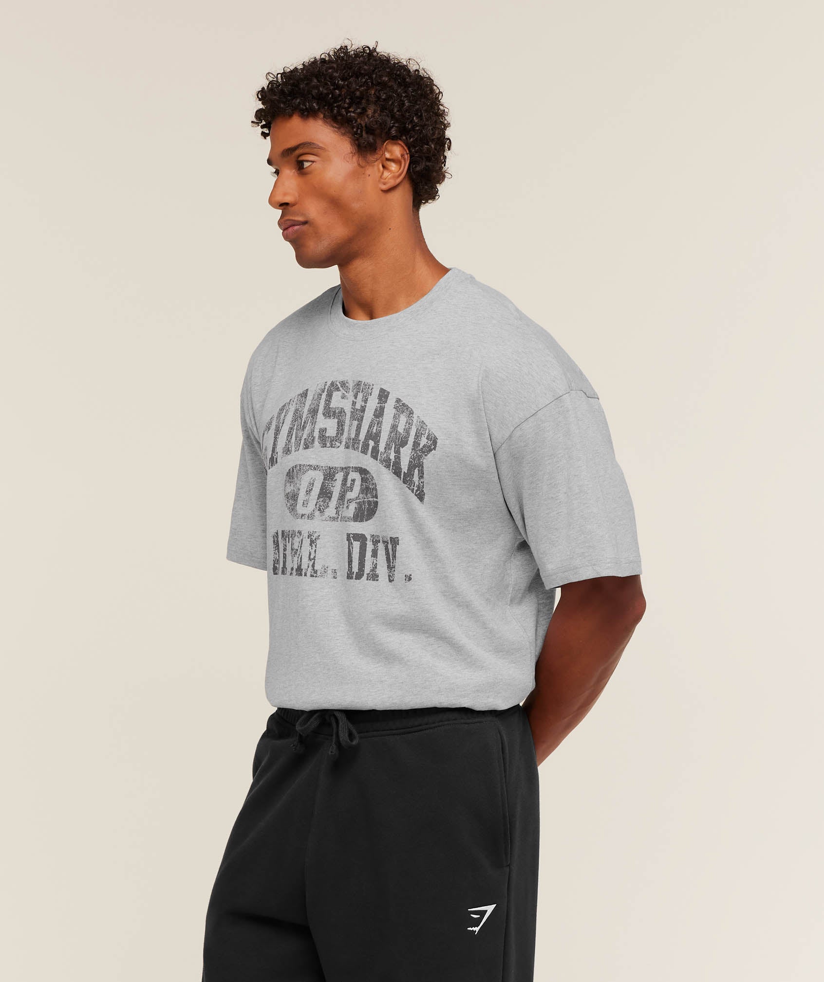 Gymshark Athletic Division Graphic T-Shirt - Light Grey Core Marl - Image 2