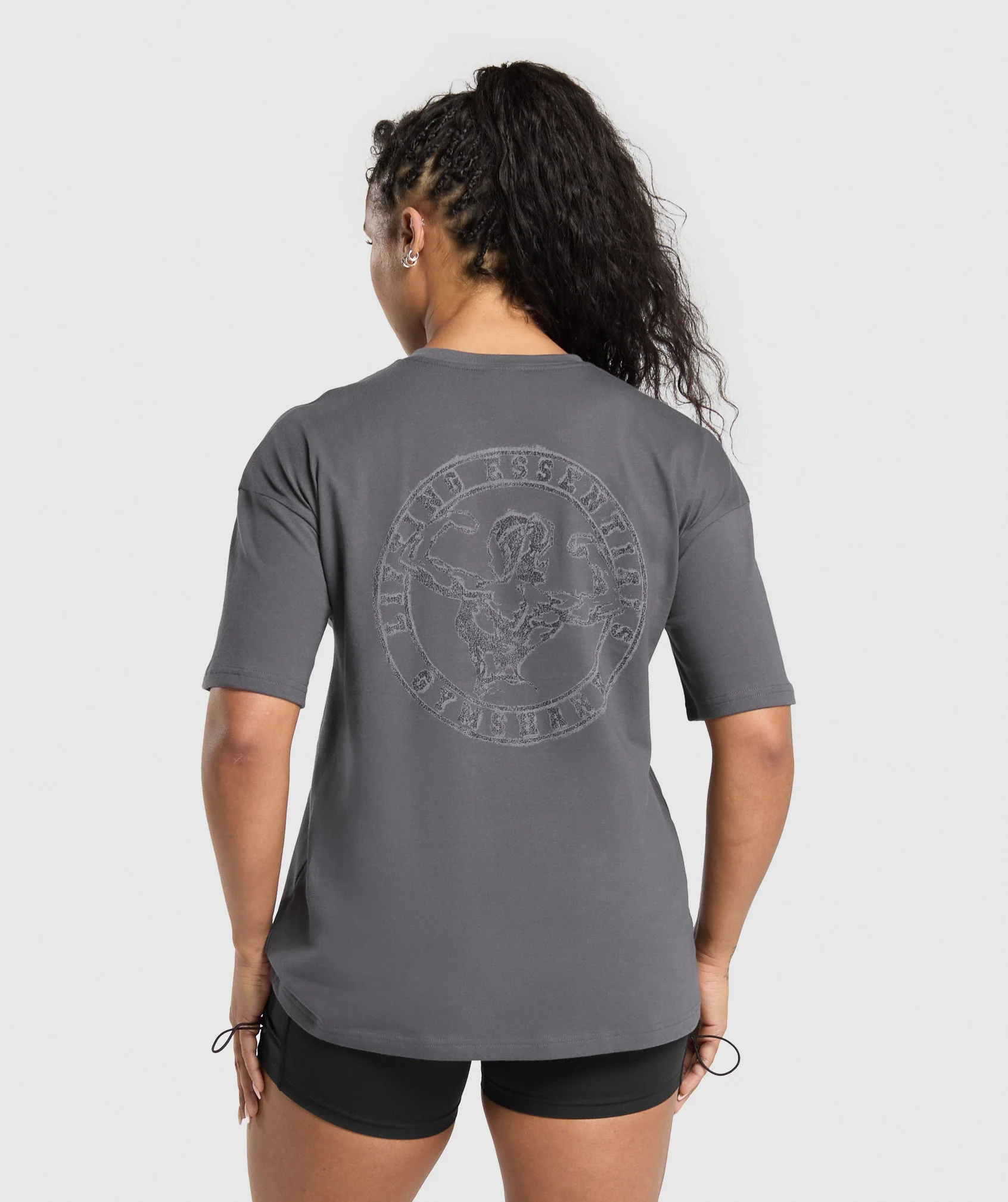 Gymshark Back Gains Graphic Oversized Tee - Graphite Grey