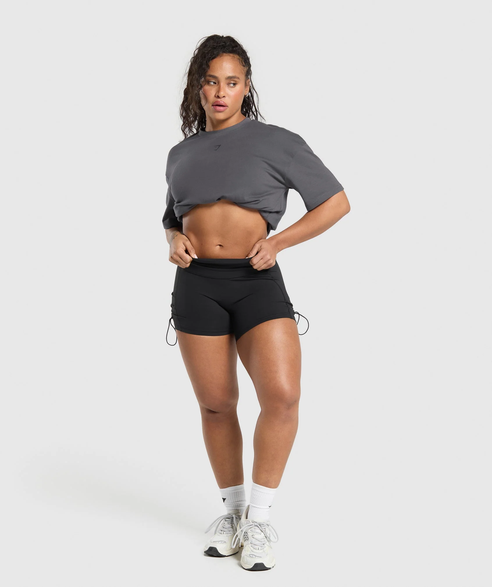 Gymshark Back Gains Graphic Oversized Tee - Graphite Grey - Image 3