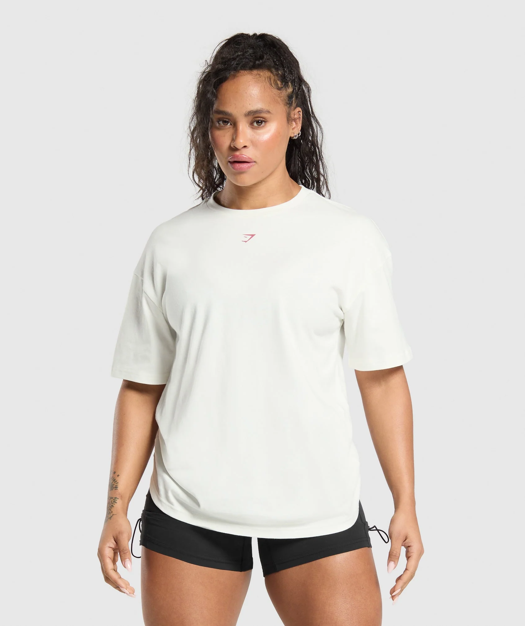 Gymshark Back Gains Graphic Oversized Tee - Soft White - Image 2
