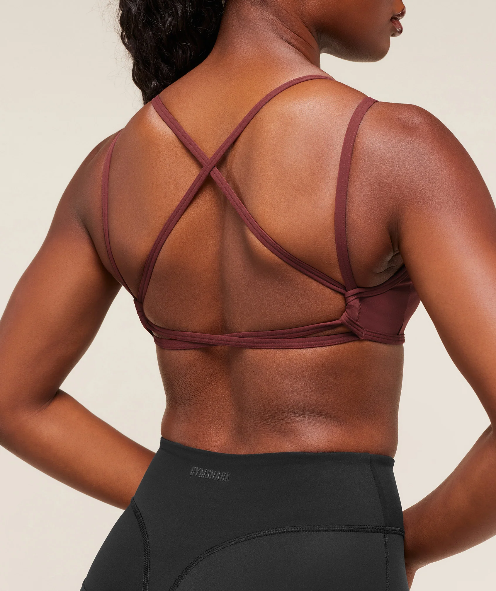 Gymshark Back Gains Sports Bra - Burgundy Brown - Image 4
