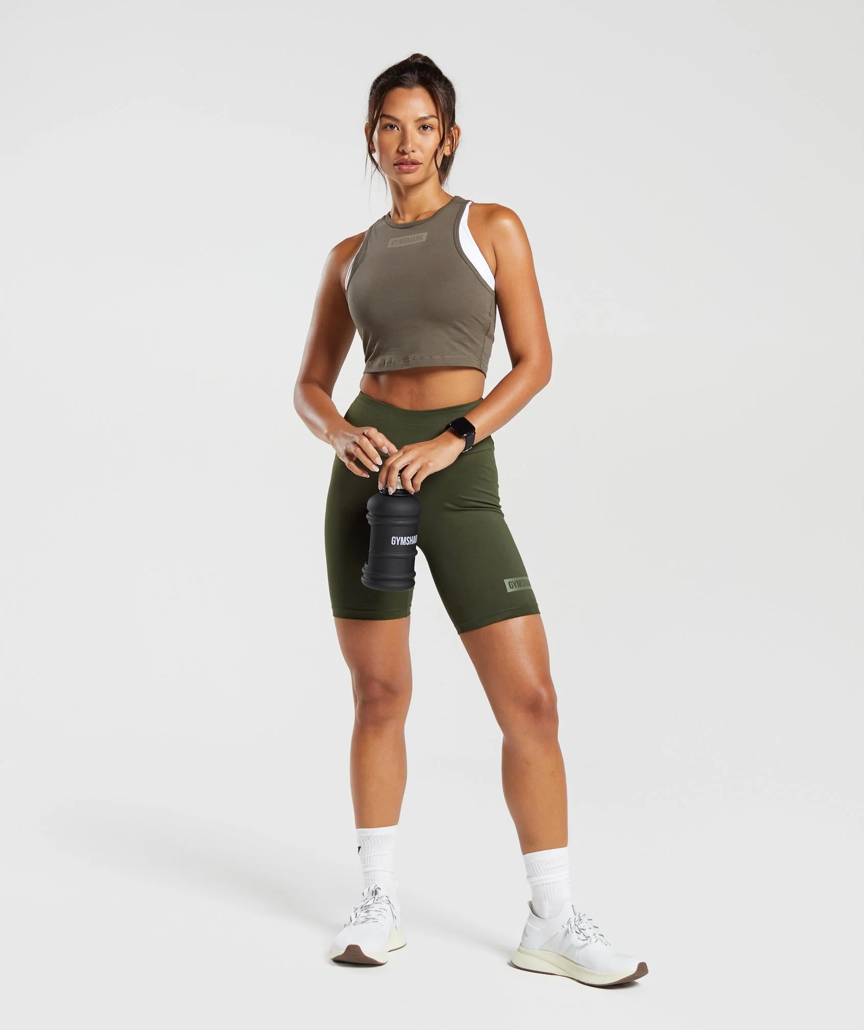 Gymshark Block Crop Tank - Camo Brown - Image 4