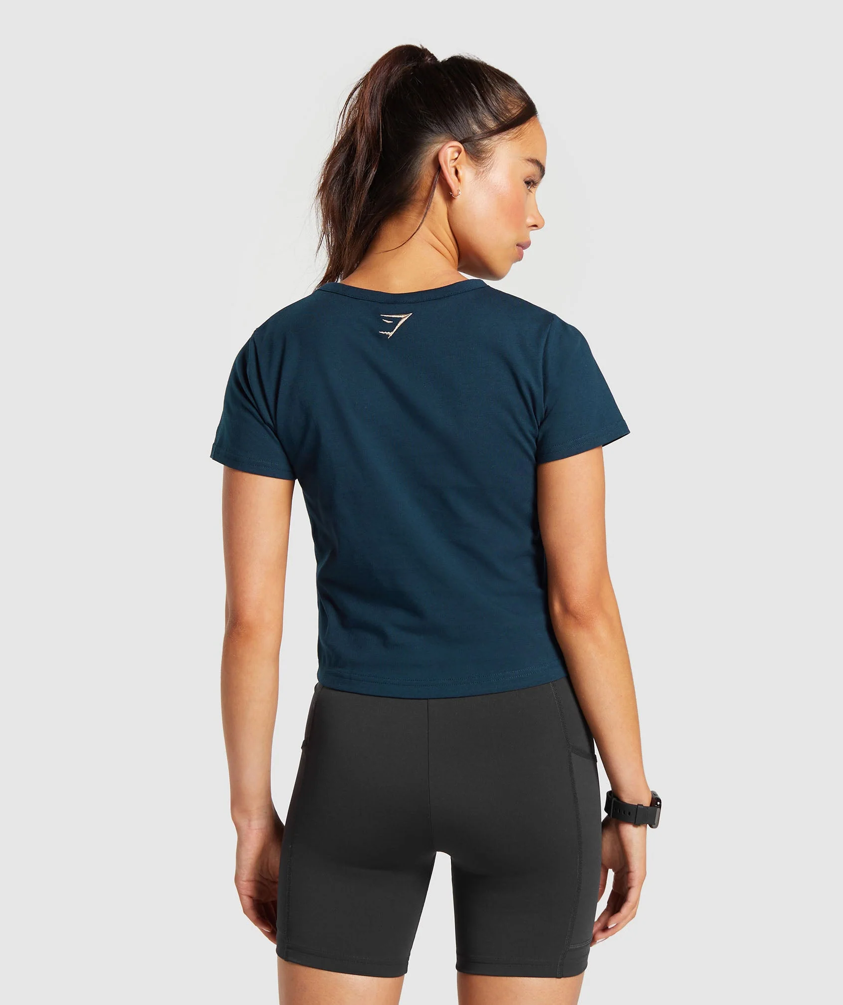 Gymshark Block Crop Top - Navy - Image 2