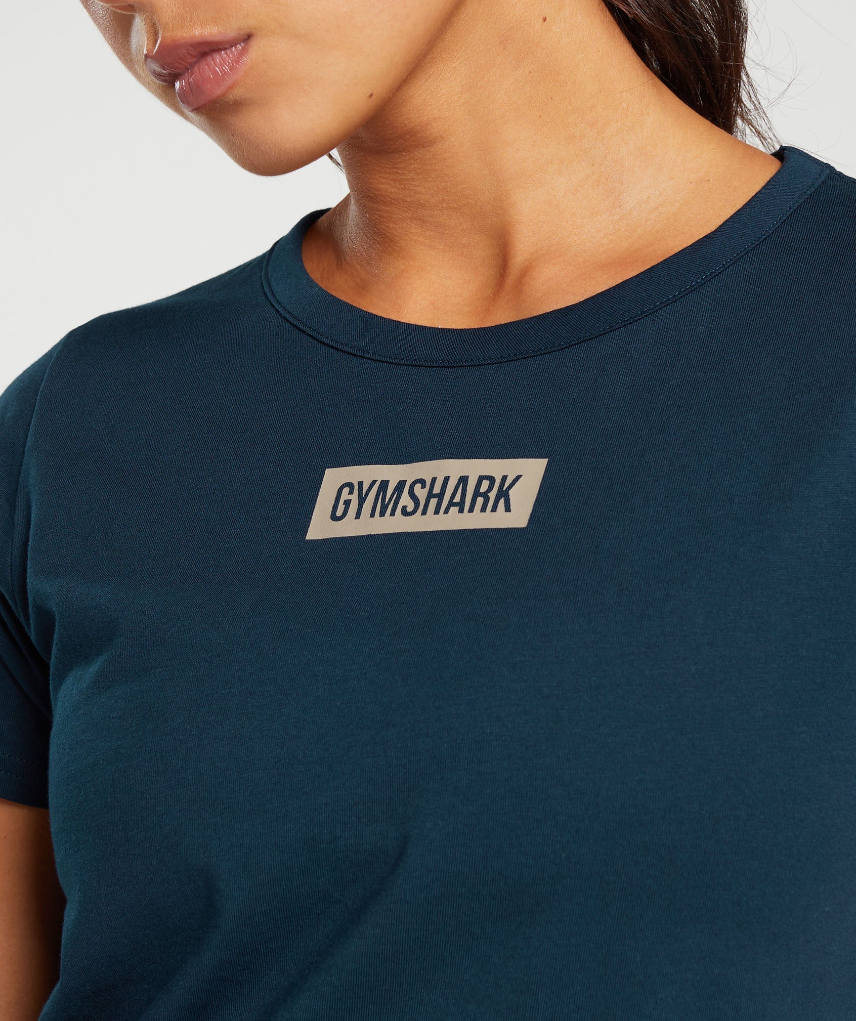 Gymshark Block Crop Top - Navy - Image 5