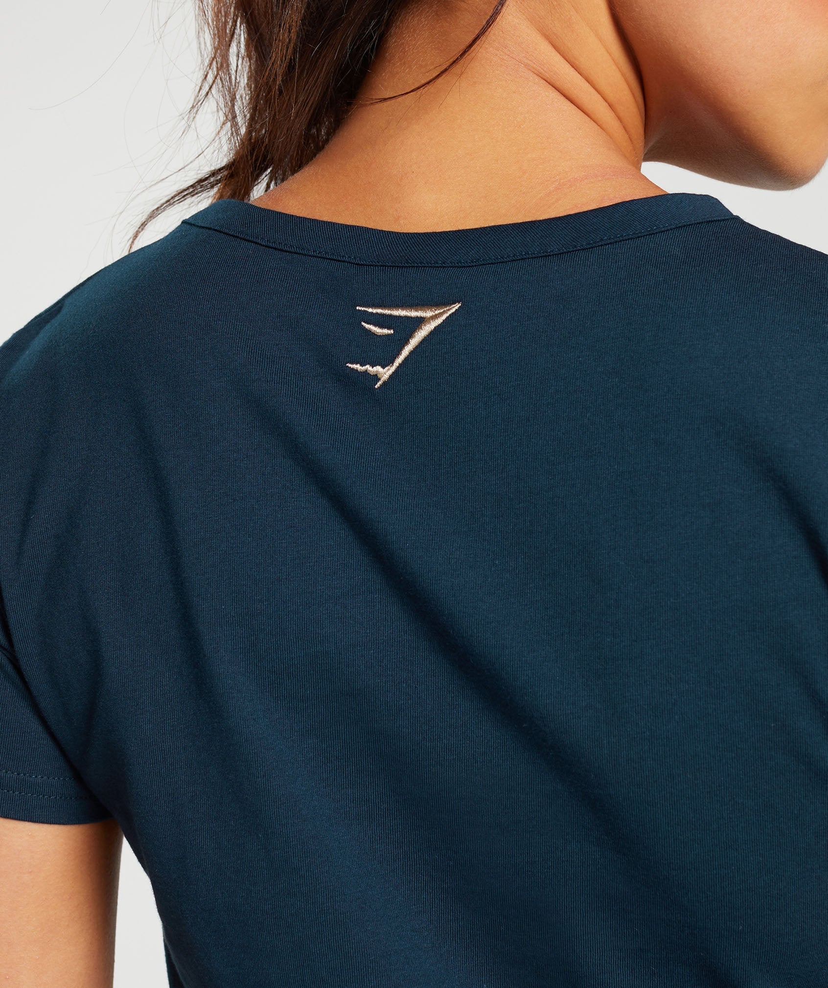 Gymshark Block Crop Top - Navy - Image 6