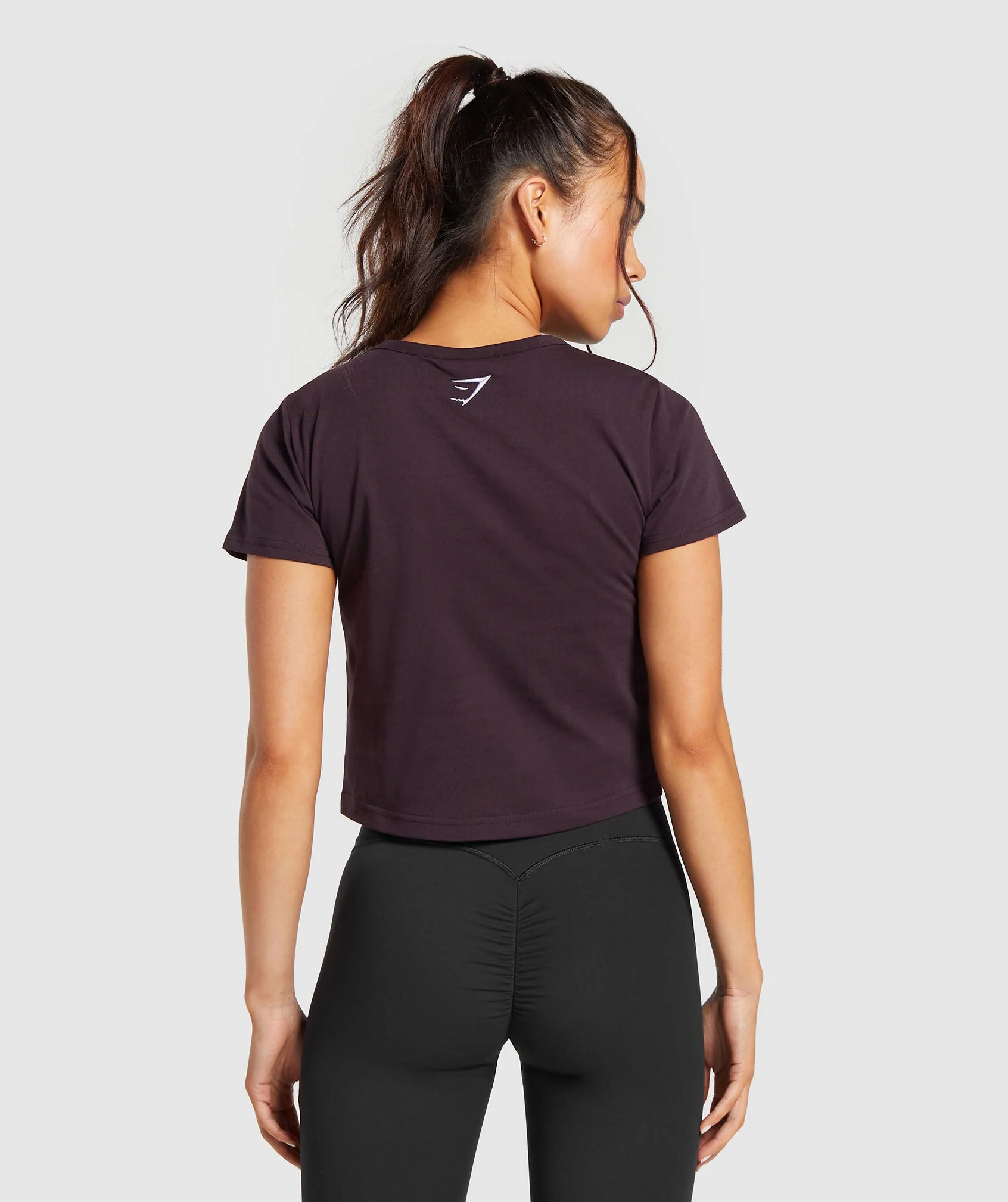 Gymshark Block Crop Top - Plum Brown - Image 2