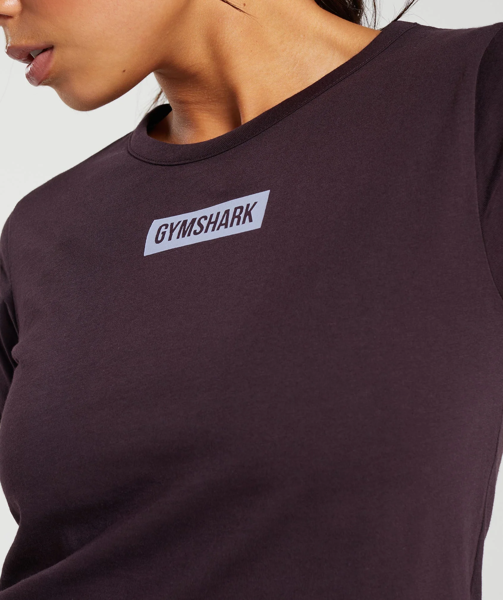 Gymshark Block Crop Top - Plum Brown - Image 5