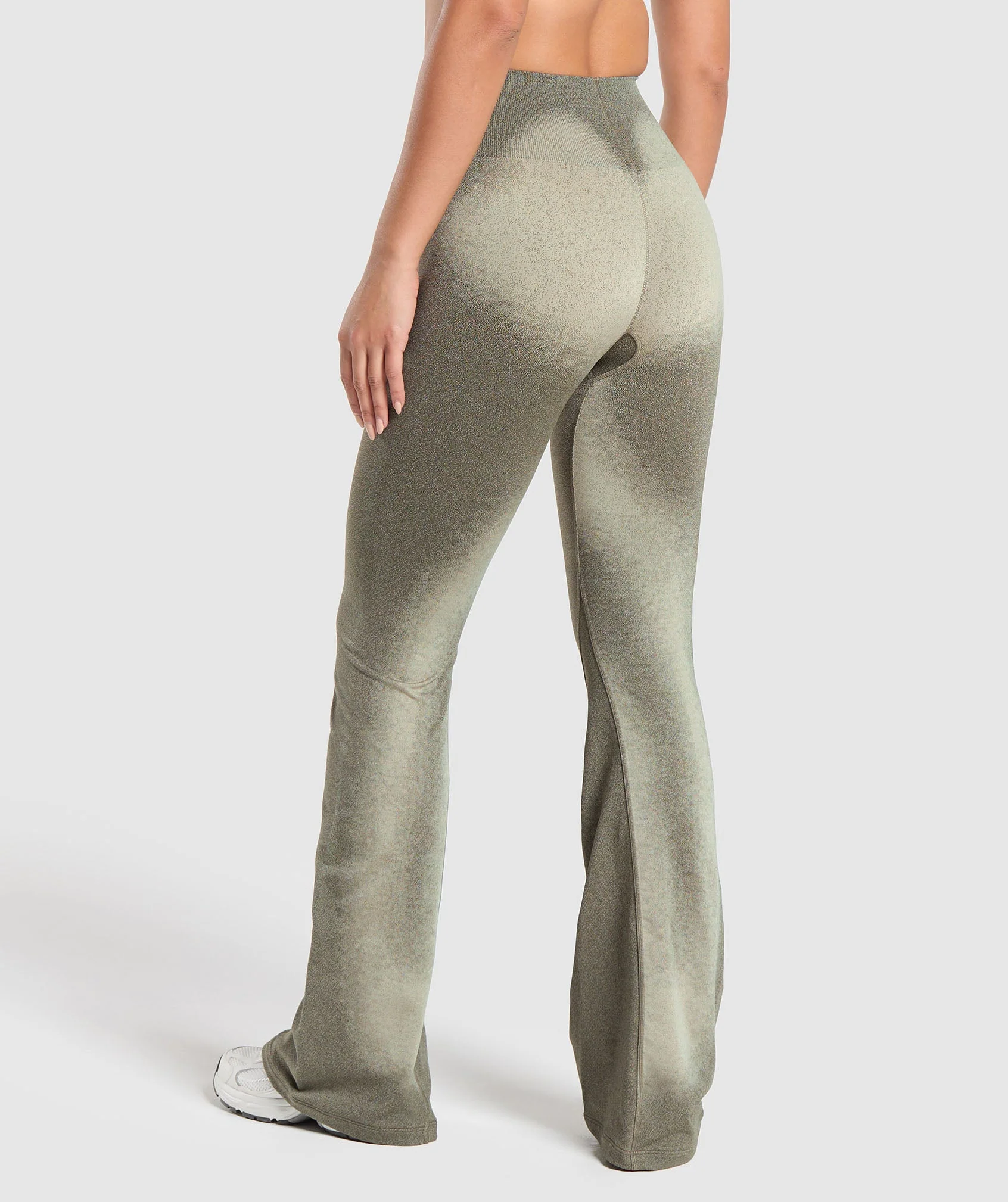 Gymshark Blur Seamless Flared Leggings - Base Green/Chalk Green - Image 2