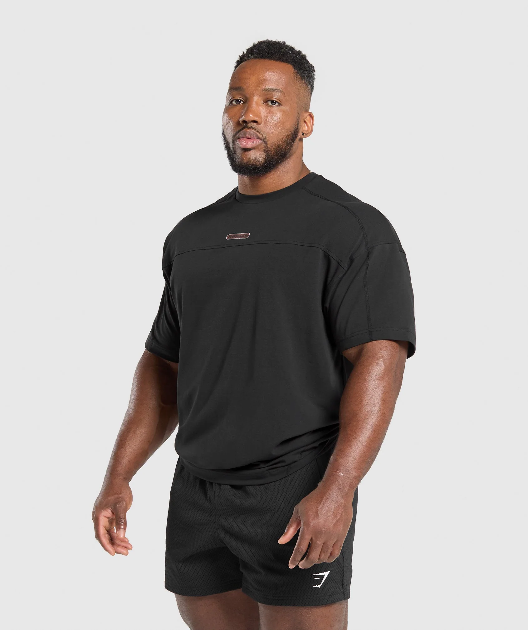 Gymshark Bodybuilding Graphic Short Sleeve T-Shirt - Black/Burgundy Brown - Image 3